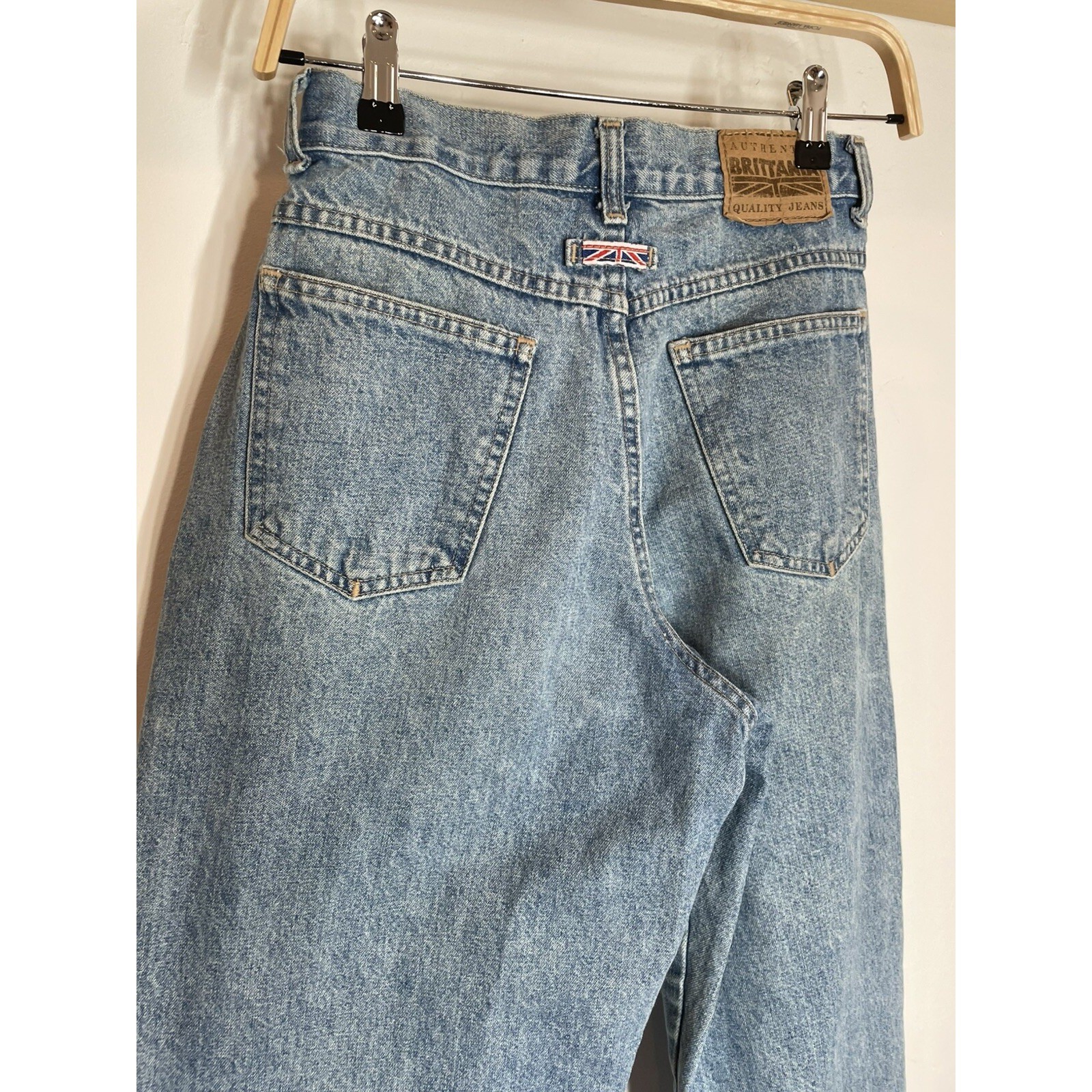 VTG 80s BRITTANIA Jeans Denim Petite SZ 5 High Waist Baggy Tapered ( See Flaws