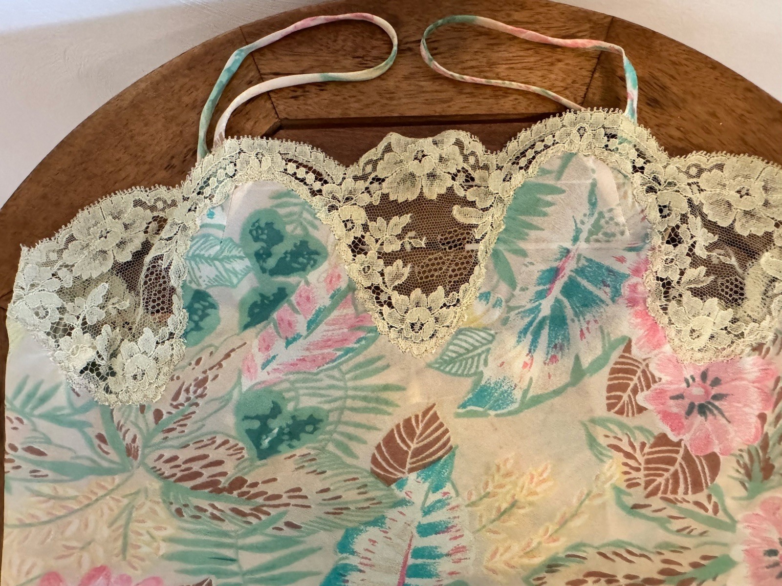 Vintage Parisian Maid for Bergdorf Goodman Floral Camisole Lace Detail Petite