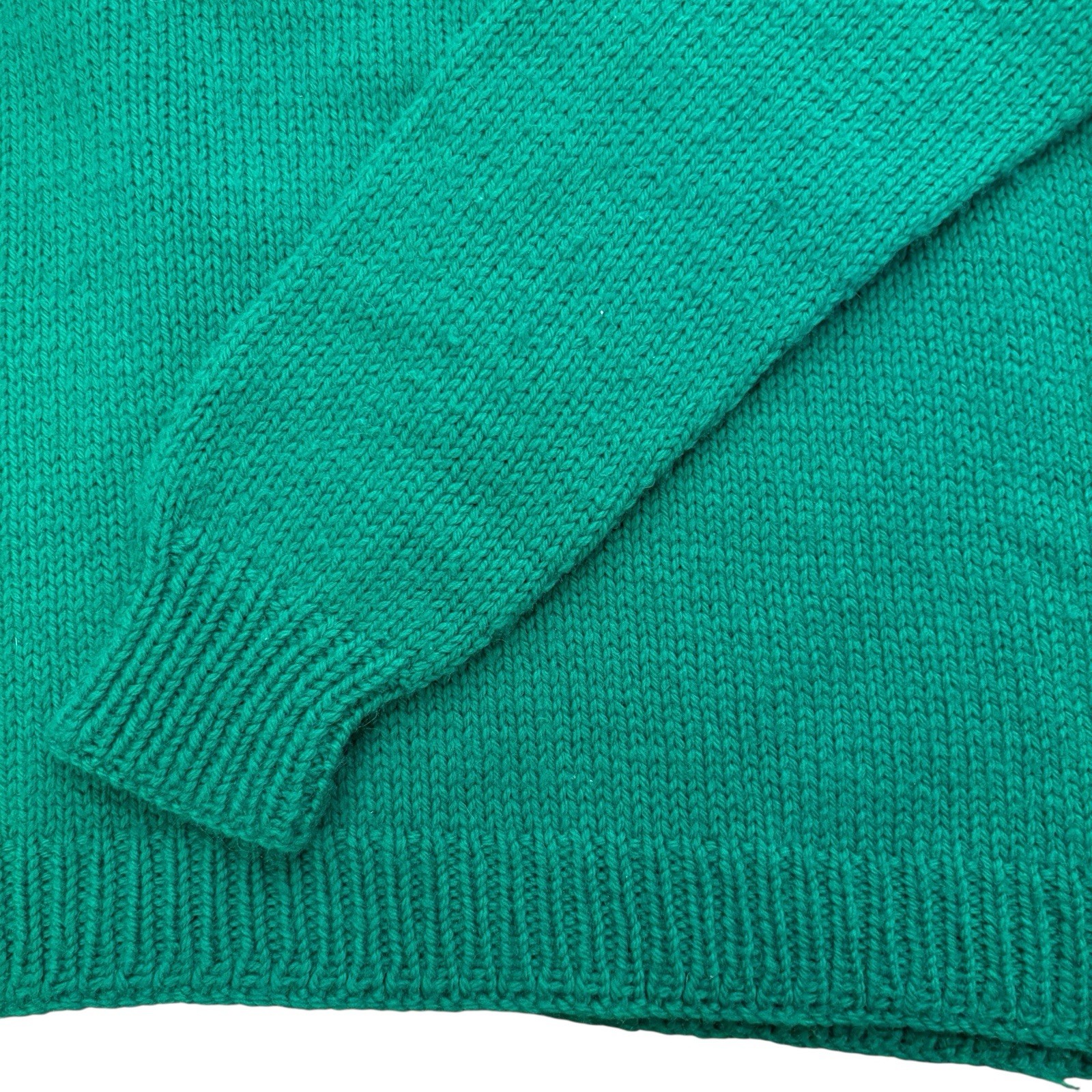 Hand Knit Pullover Sweater Jumper Handmade Bold Stripe Green Size M VTG 90’s Y2K