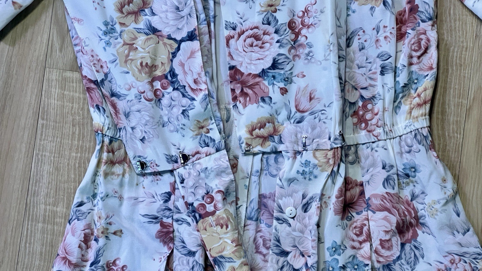 Vintage Liz Claiborne Pleated Floral A-Line Dress Size 10 Button Front Prairie