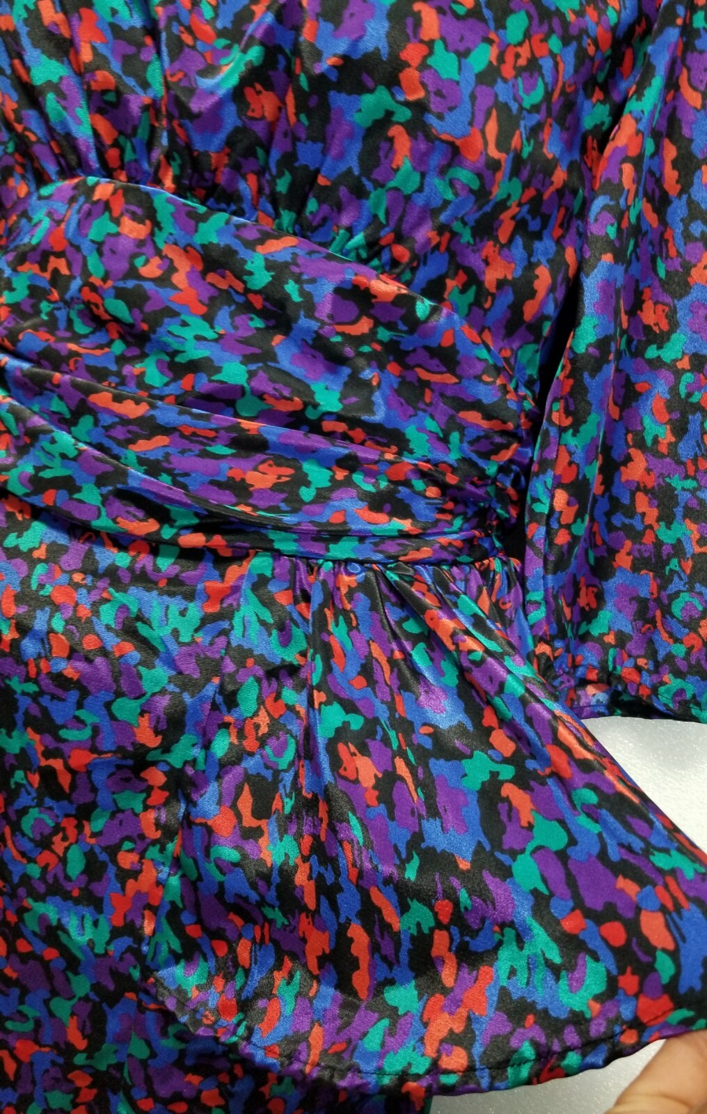 Vintage SHELLY MICHAELS multicolor Dress Size 5/6 Silk (42 long)