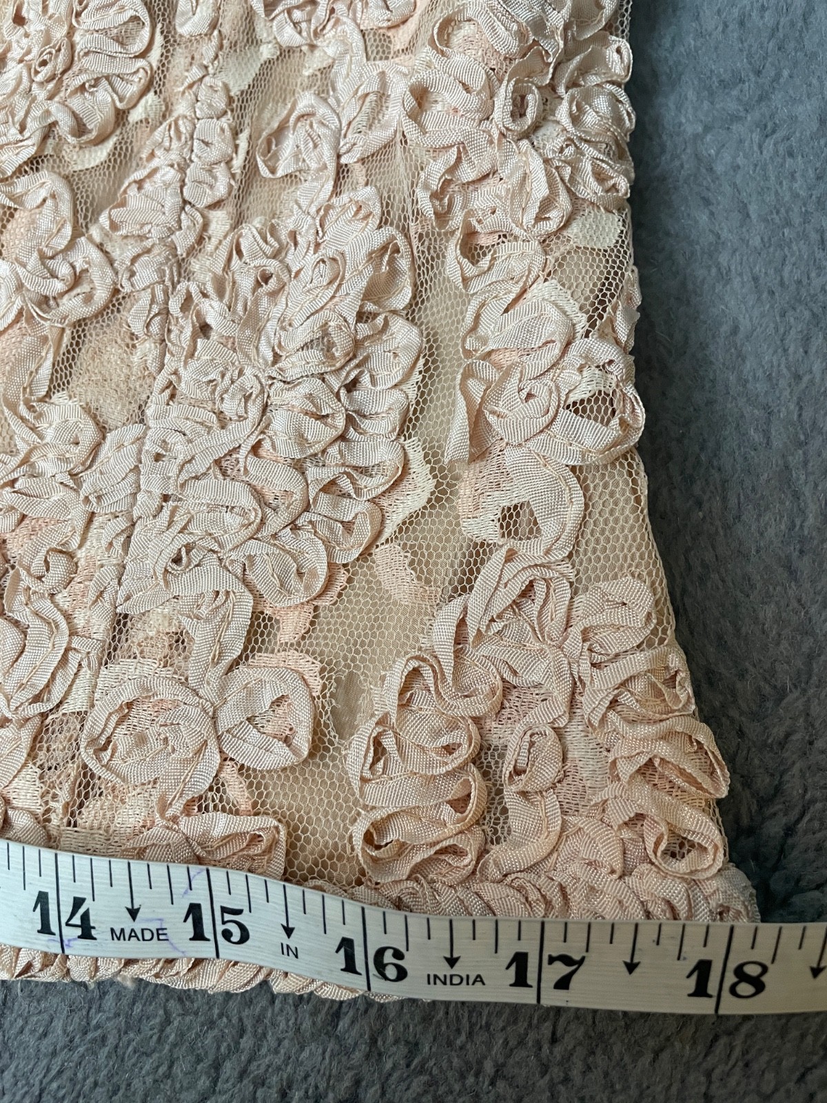 Vintage 50s Leonards Lace Jacket Top Set Small Pink Ribbon Pearl Embroidery VTG