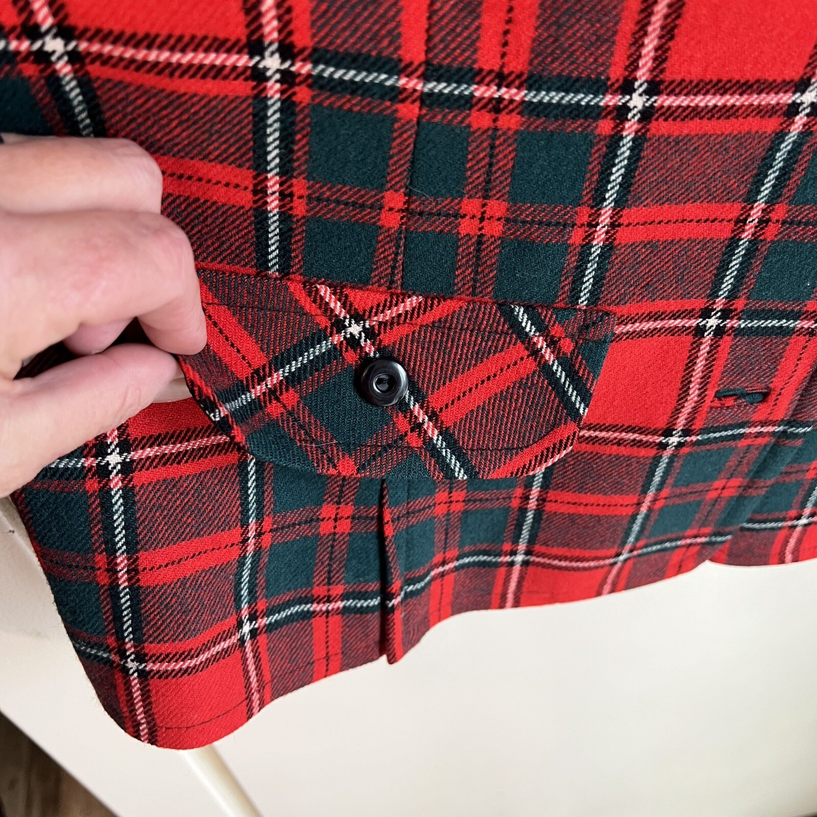 Pendleton Vintage 70s Red & Black Tartan 100% Virgin Wool Classic Blazer Size 18