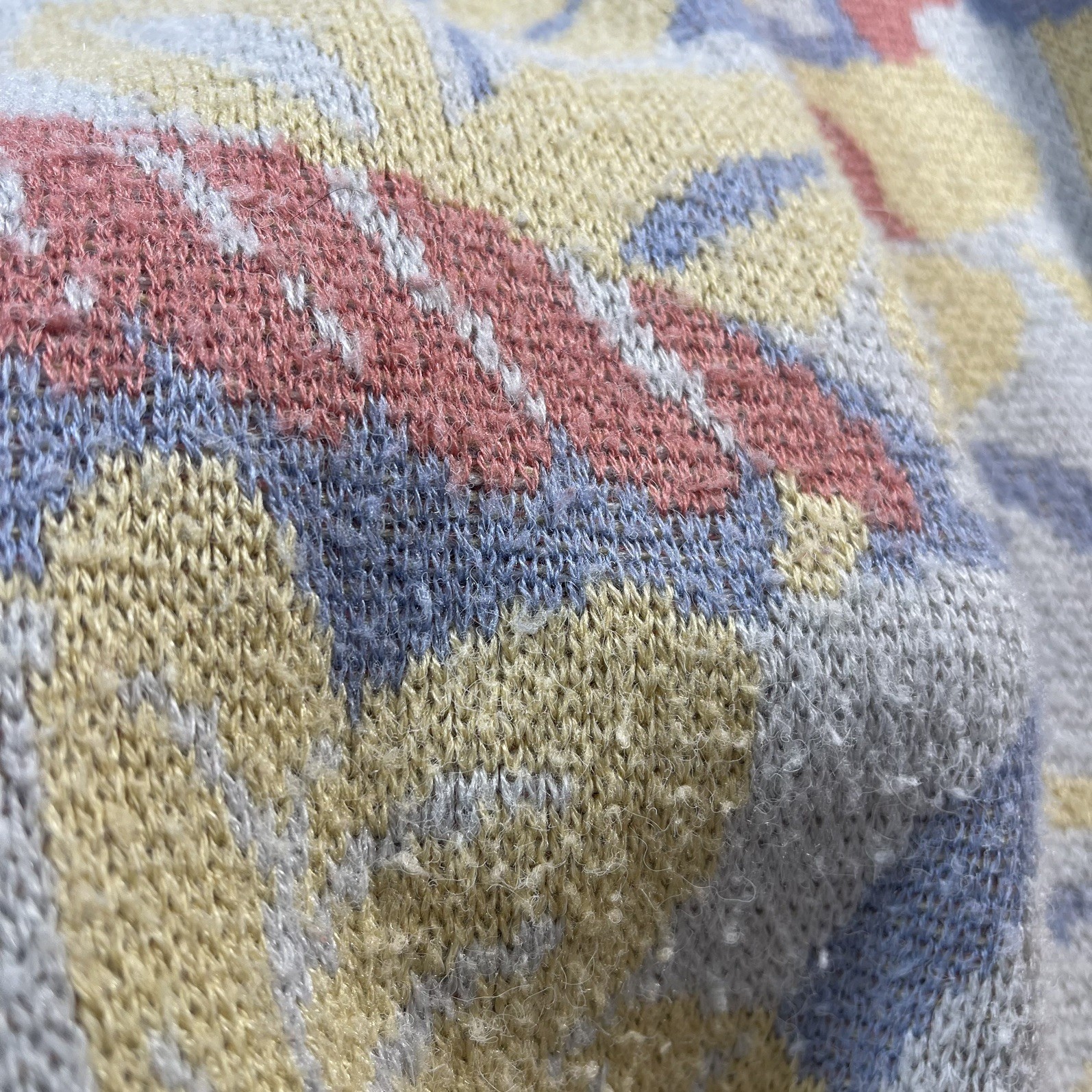 Ducks in the reeds Knit Sweater, mallard grey blue pink yellow animal print