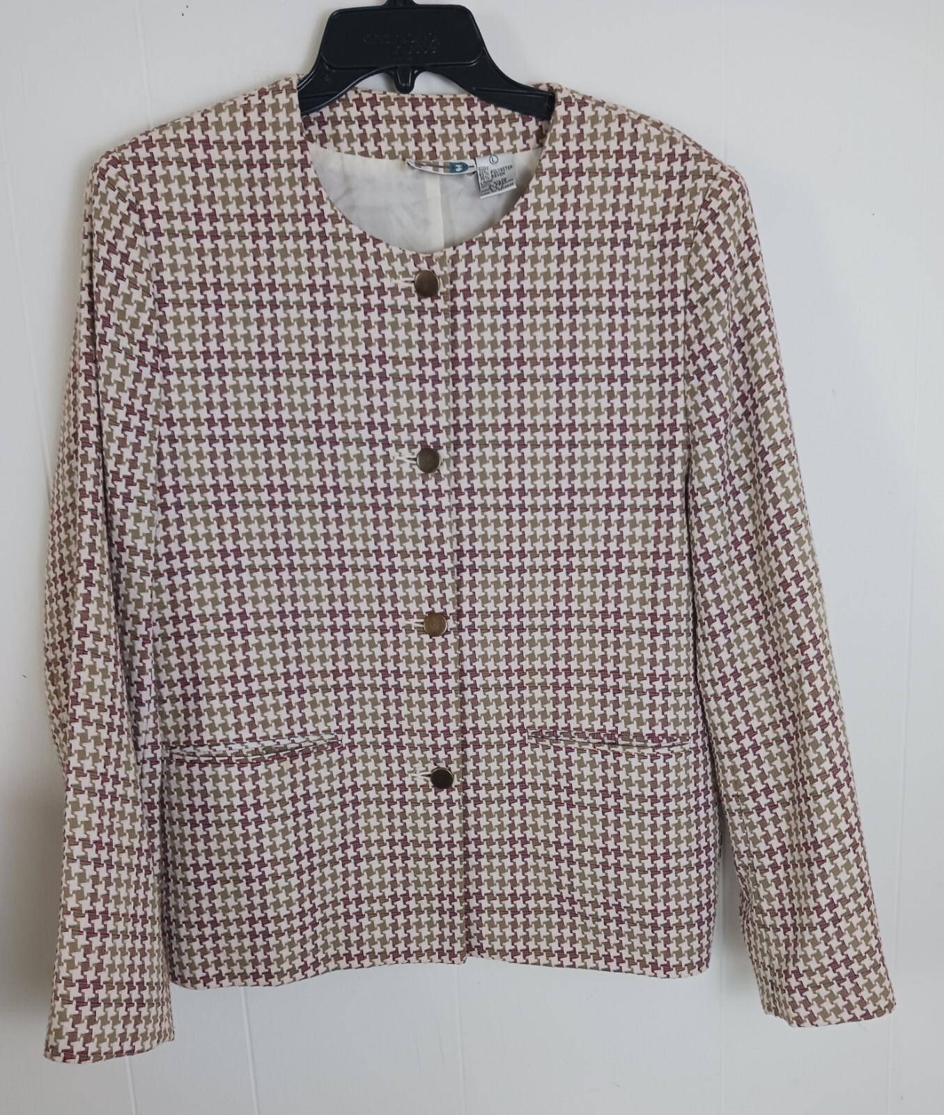 Vintage Paul Harris Design Lined Blazer Women’s Size L Hounds Tooth