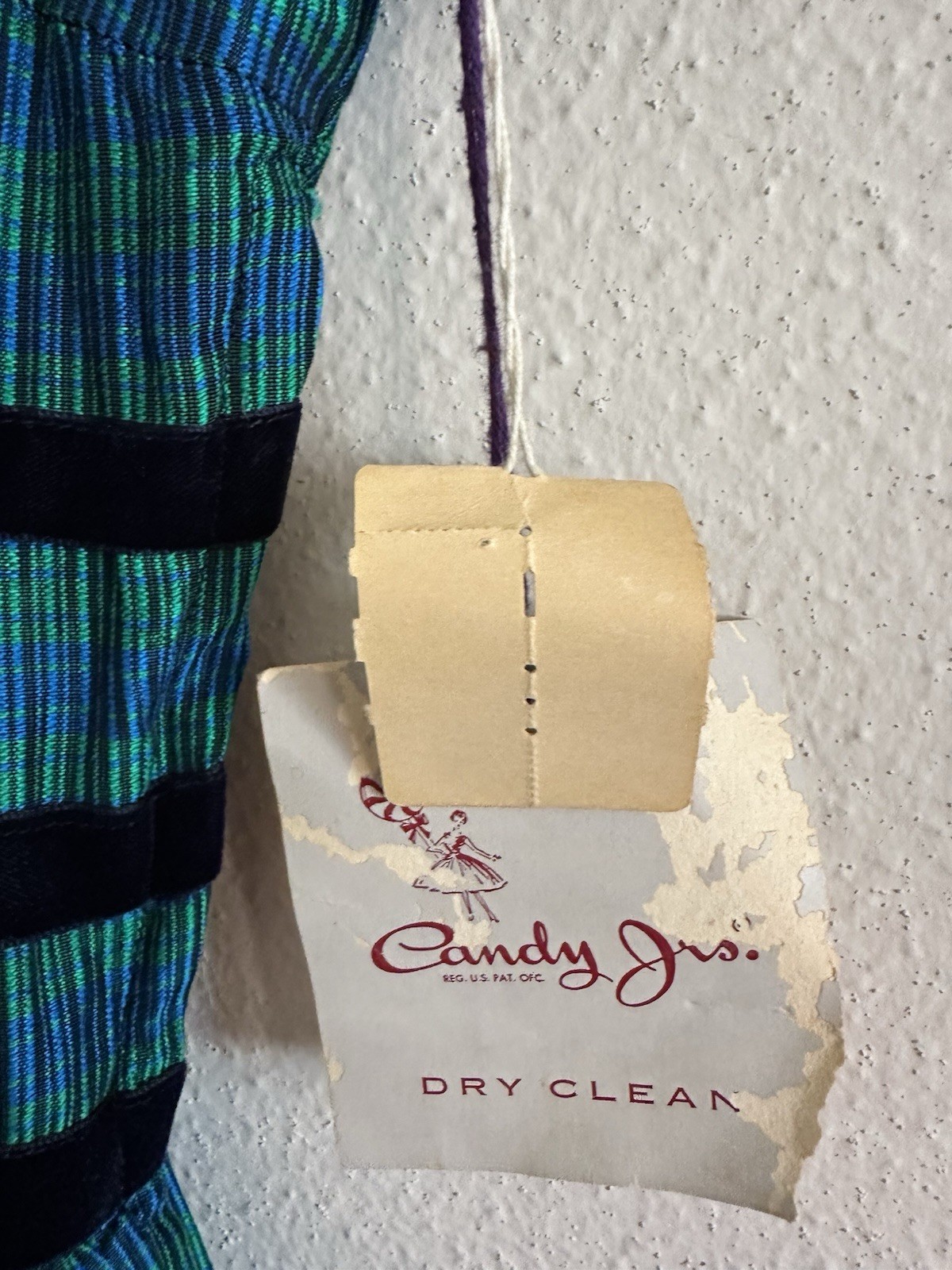 NWT 1950s Candy Jrs Plaid Bubble Hem Pouf Party Dress Velvet Bows Metal Zip VTG