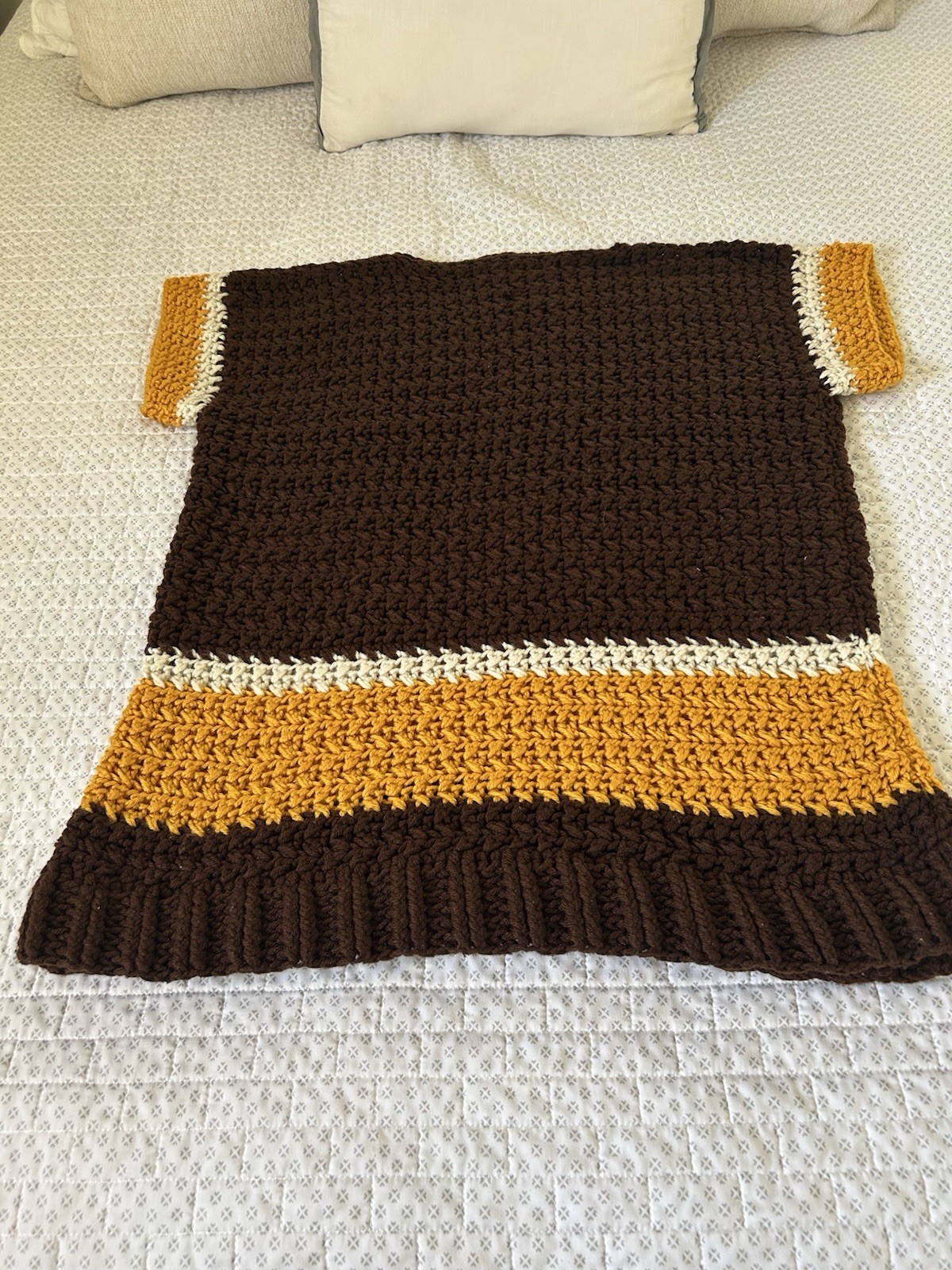 Vintage Retro Hippie 70’s Handmade Crocheted Blouse/Dress One Size
