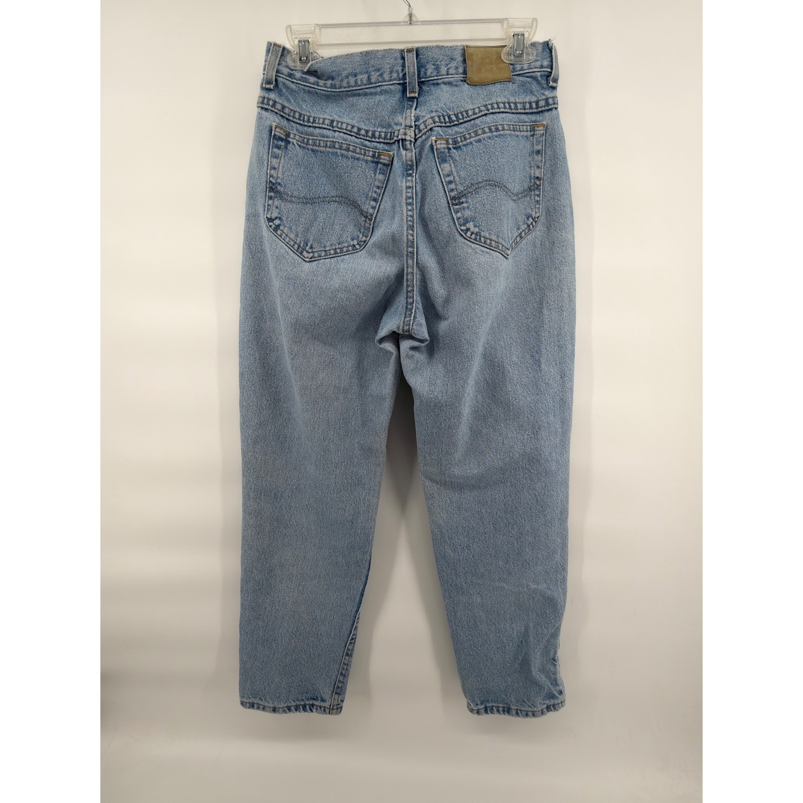 Lee High Waisted Mom Jeans Womens 26 Light Wash Blue Vintage 90s Tapered Leg