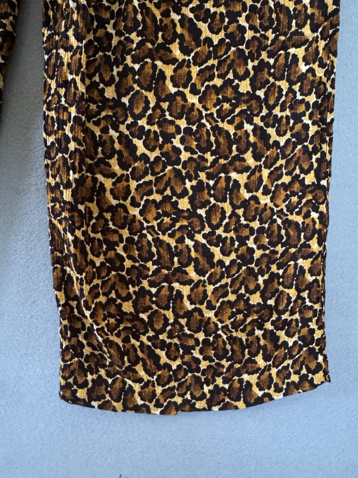 Vintage 80s Ellen Ashley Leopard Print Jumpsuit Wide Leg Disco USA Womens M