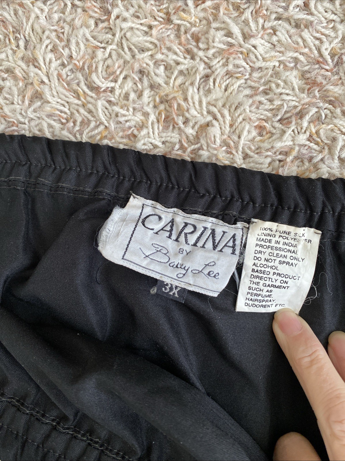 Vtg Carina Women’s Lot Of 2 Silk Beaded Two Piece Outfit Top Skirt Black Sz 3XL