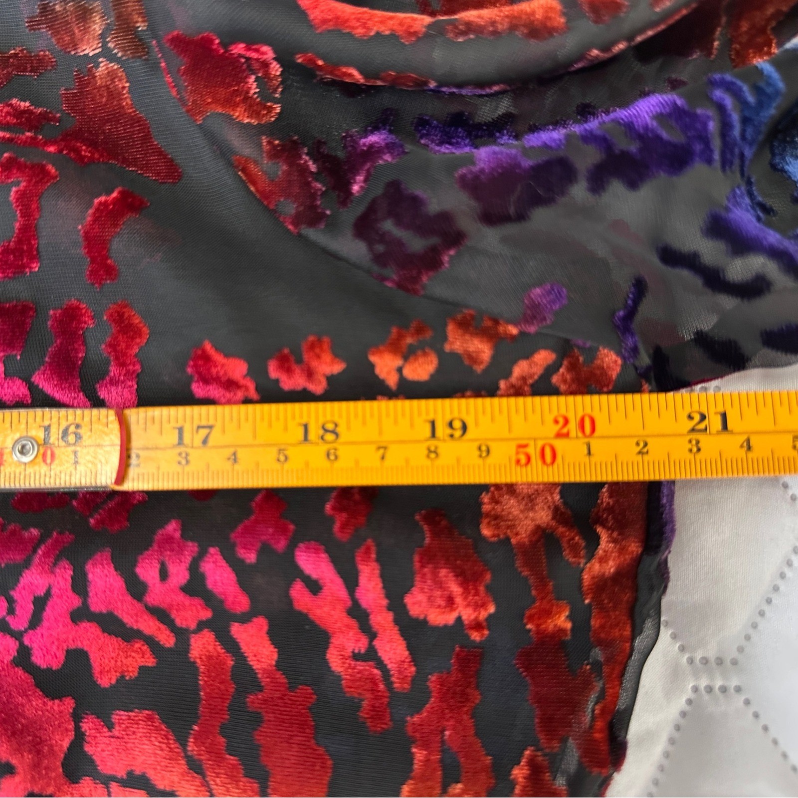 R&M Richards Jacket Top Set Women 12 Multicolor Excellent Burnout Velvet Mesh