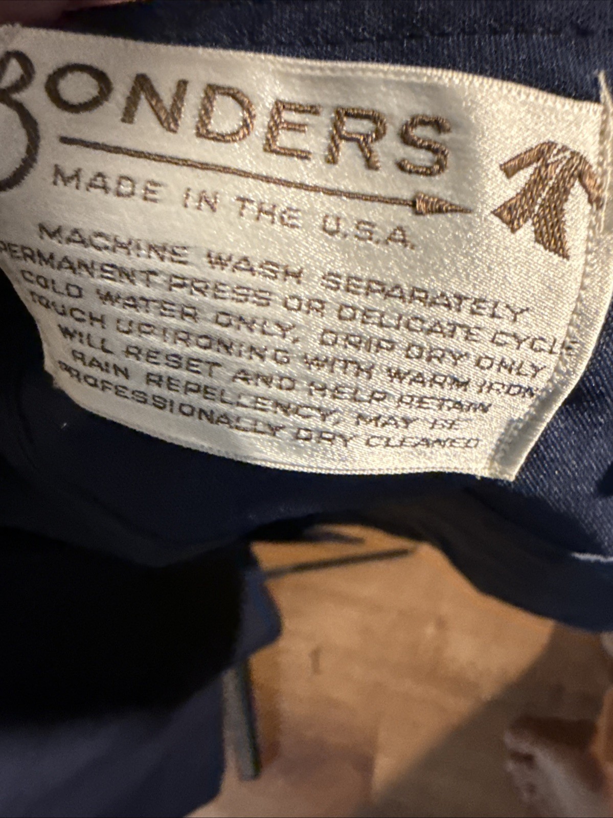 Vintage Bonders Made in USA City Rain Dress Trench Coat Navy BlueBust 34 W38