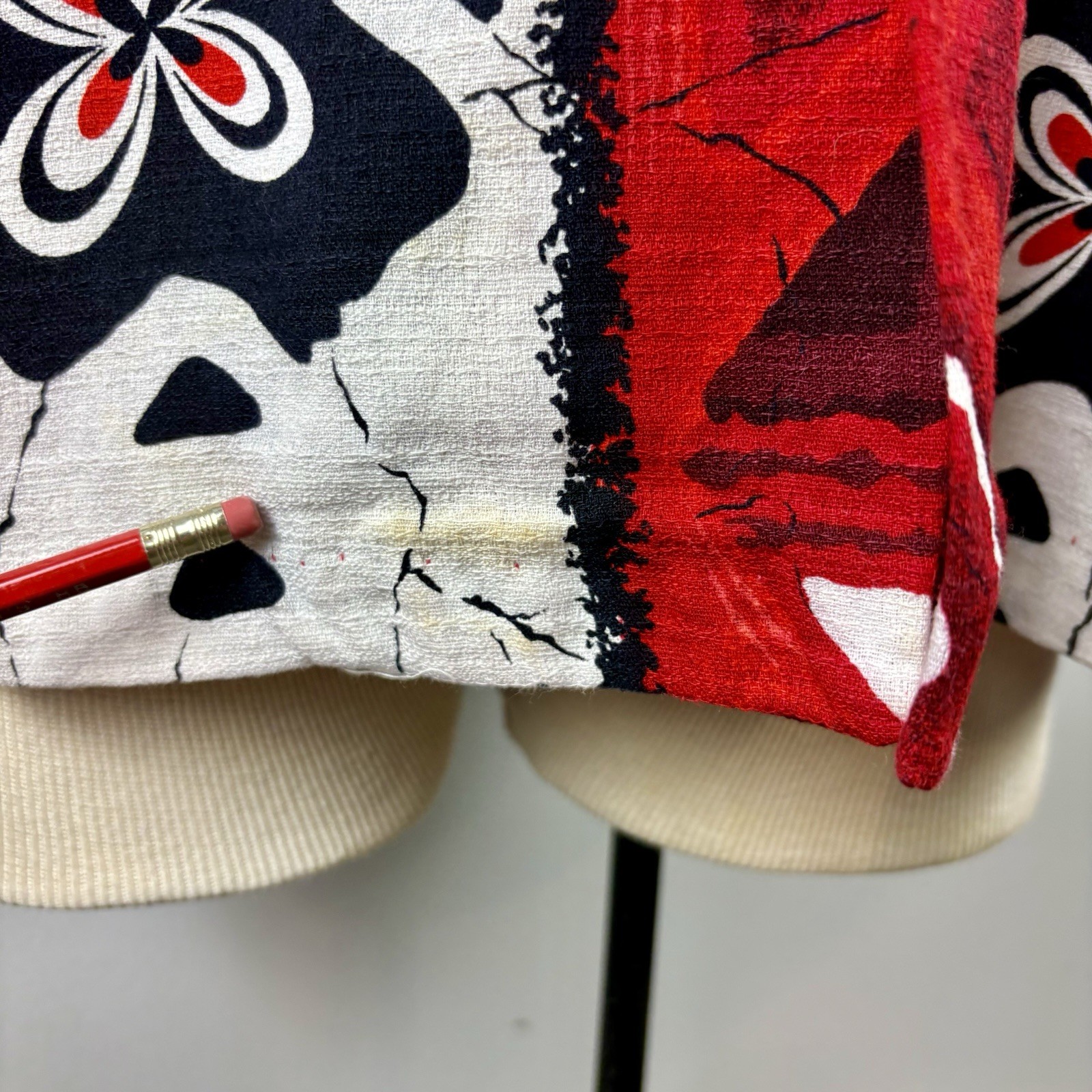 VTG Waltah Clarke Hawaiian Barkcloth Shirt / Dress Honeymoon Wedding set MCM