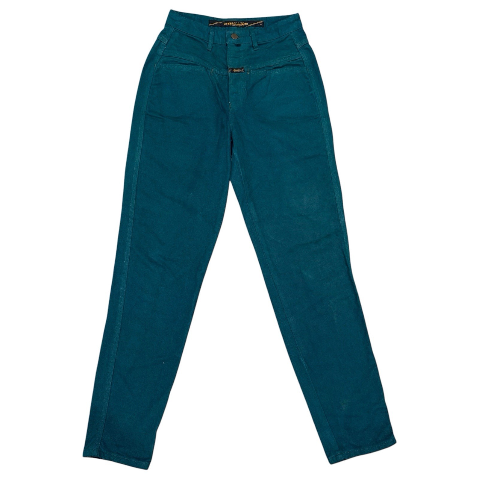 Marithe Francois Girbaud Jeans Women 7/8 Teal Vintage High Waist Tapered 90s