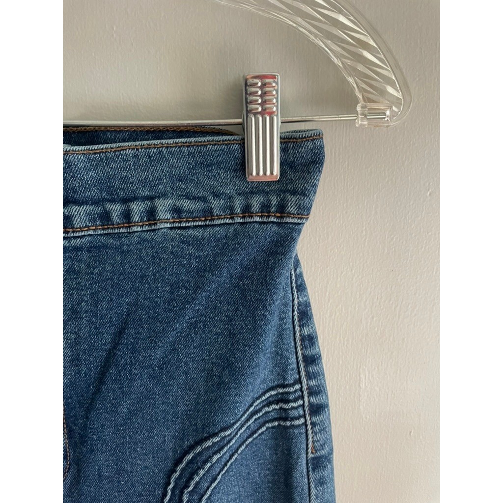 Revice Los Angeles Size 26 High Rise Wide Leg Jeans Contrast Stitch Retro Denim