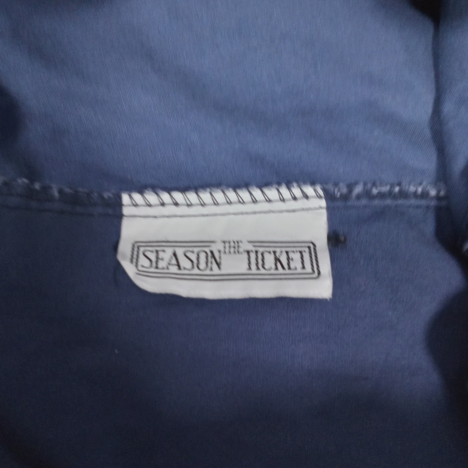 The Season Ticket Blue Cotton Paperbag Waist Shorts Vintage Womens 16P Made