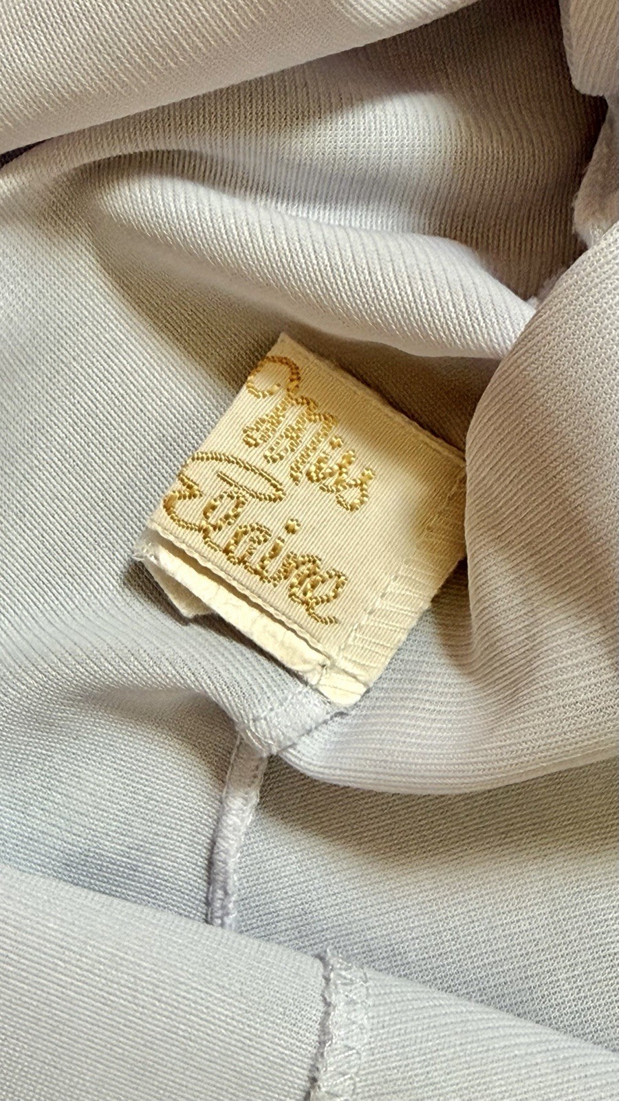 VTG 1950s MISS ELAINE Pale Lavender-Blue Pajama Top-BED JACKET PJ Sheer Lace M/L