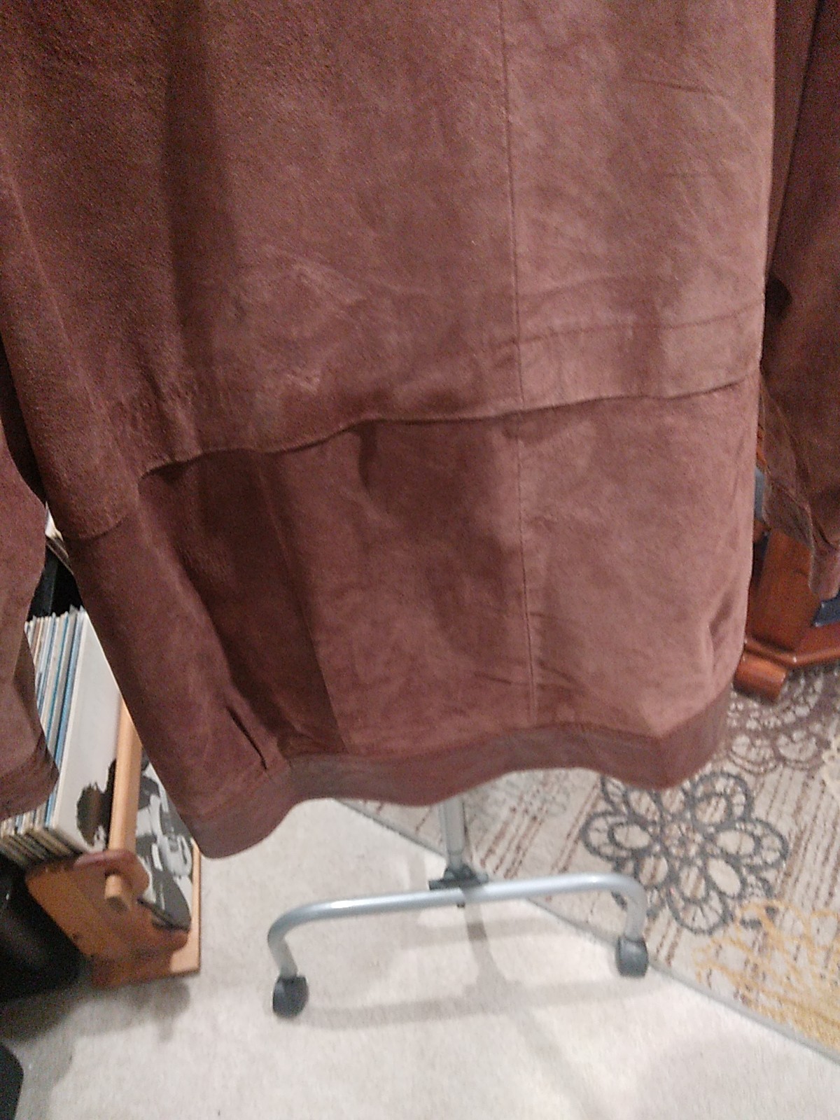 Avanti Genuine Pig Suede Brown BTN Down Jacket Size L Vintage Original Amazing!