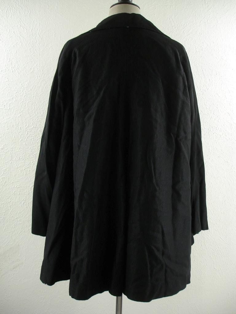 Women’s XL 1X 2X Vtg 1940’s Black Reversible Opera Cape Jacket Coat Silk Taffeta