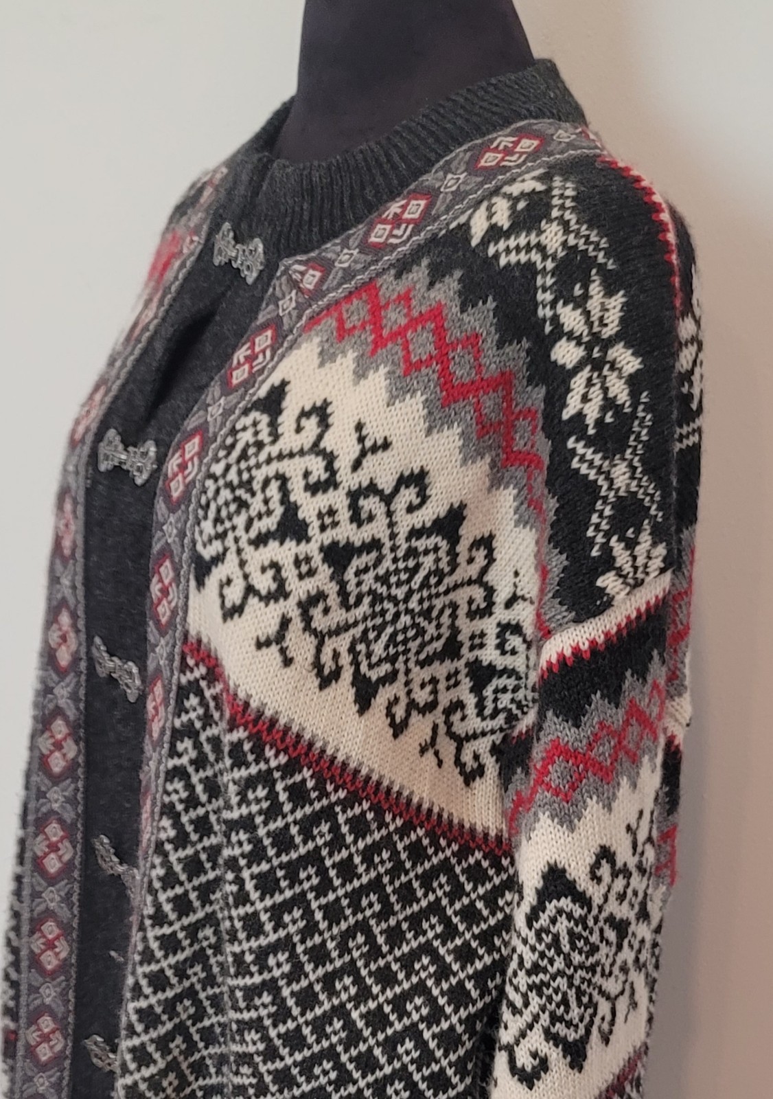 Vintage Nordstrikk Norway Virgin Wool Nordic Cardigan Sweater Womens M, Norway