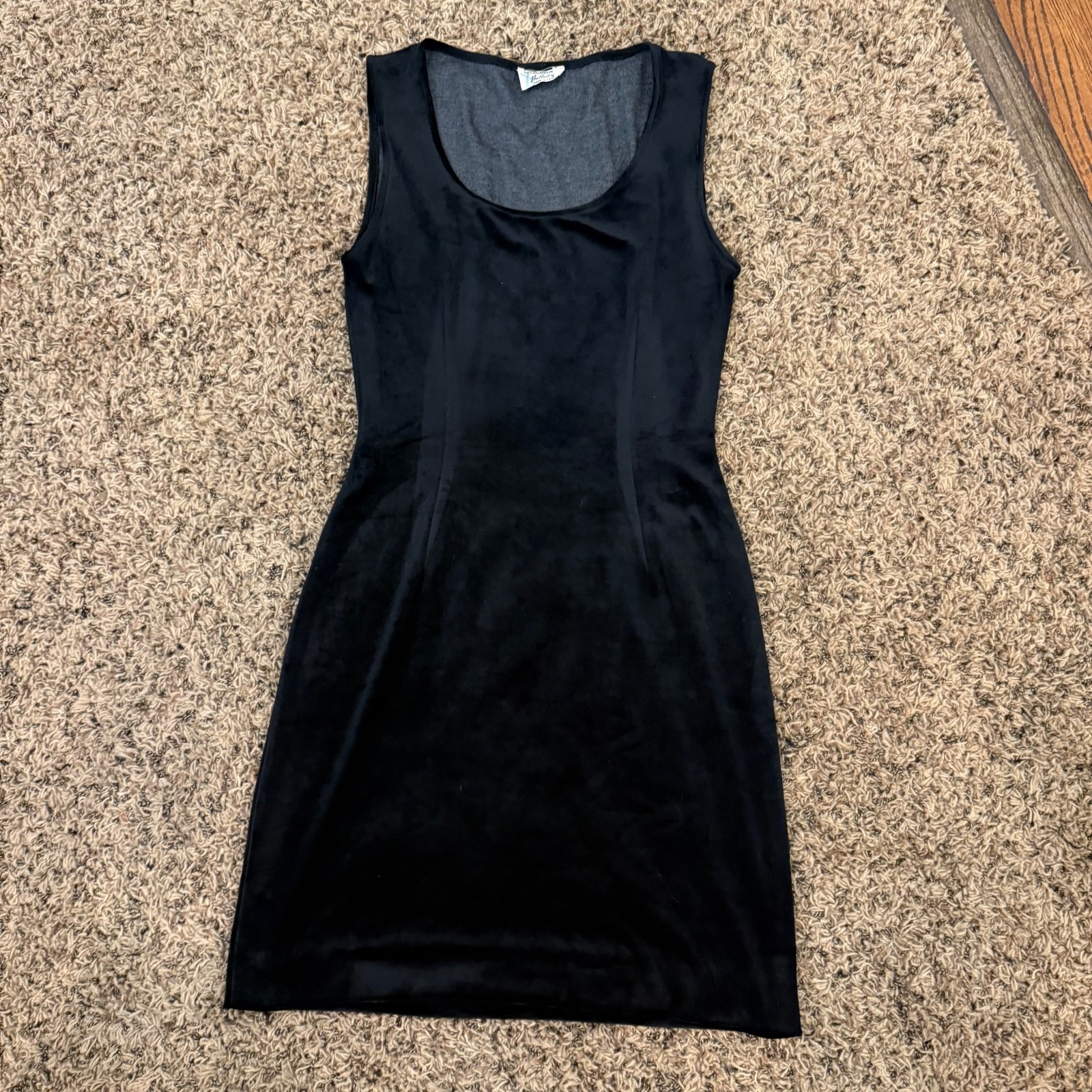 Vintage 60’s MISSONI x BULLOCK’S VELVET DRESS M 44 Black Midi Party Bodycon Sexy