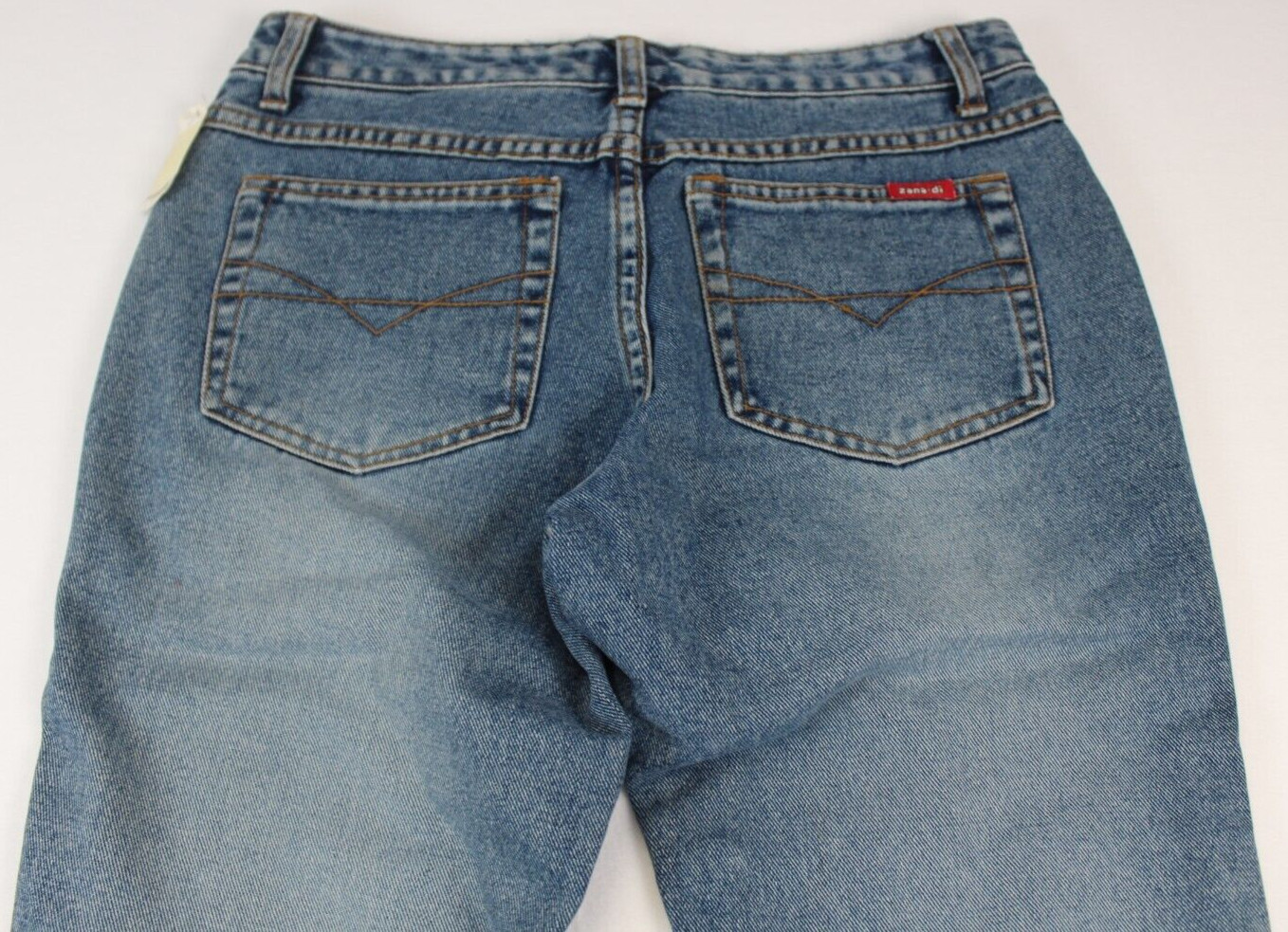 NEW Vintage y2k ZANA DI Britain Punk Peace Painted Flare Denim Jeans Sz 7 30W