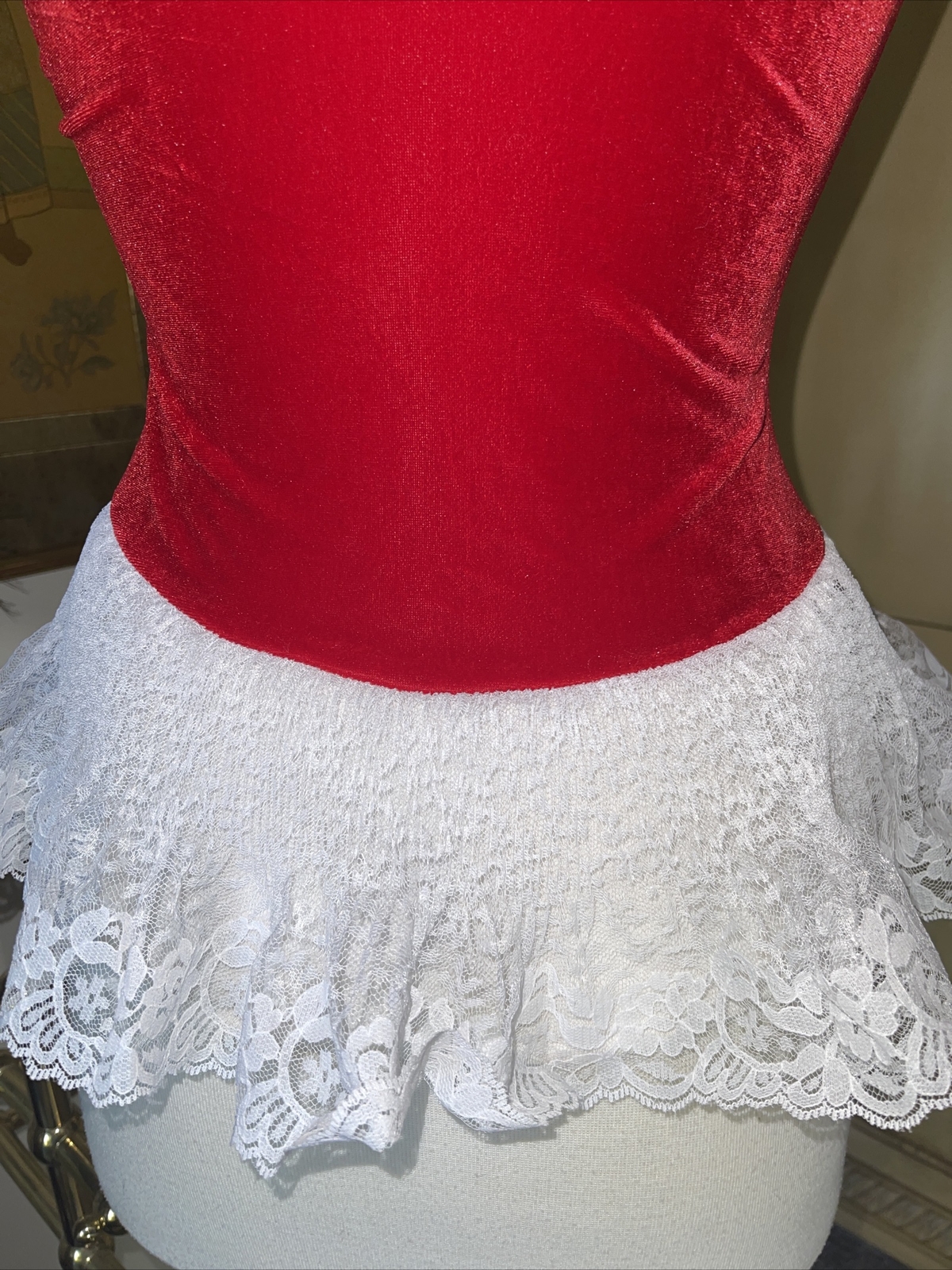 Diva FARIS Bustier NIGHTGOWN Lingerie Dress LACE M L RED babydoll SEXY 90’s Rare