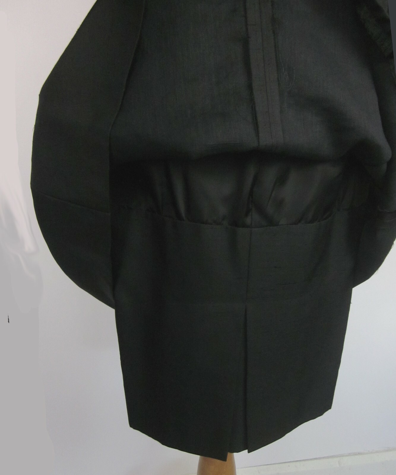 Vtg 50s Miss Elliette New Look Dress Fit & Flare Silk Shantung Layered Skirt