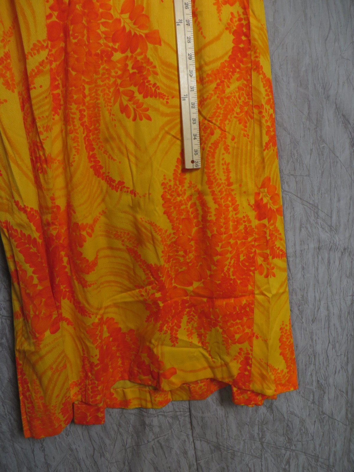 Vintage 1960s Penneys Hawaii Tropical Cotton Maxi Dress Mod Aloha Women Size 12