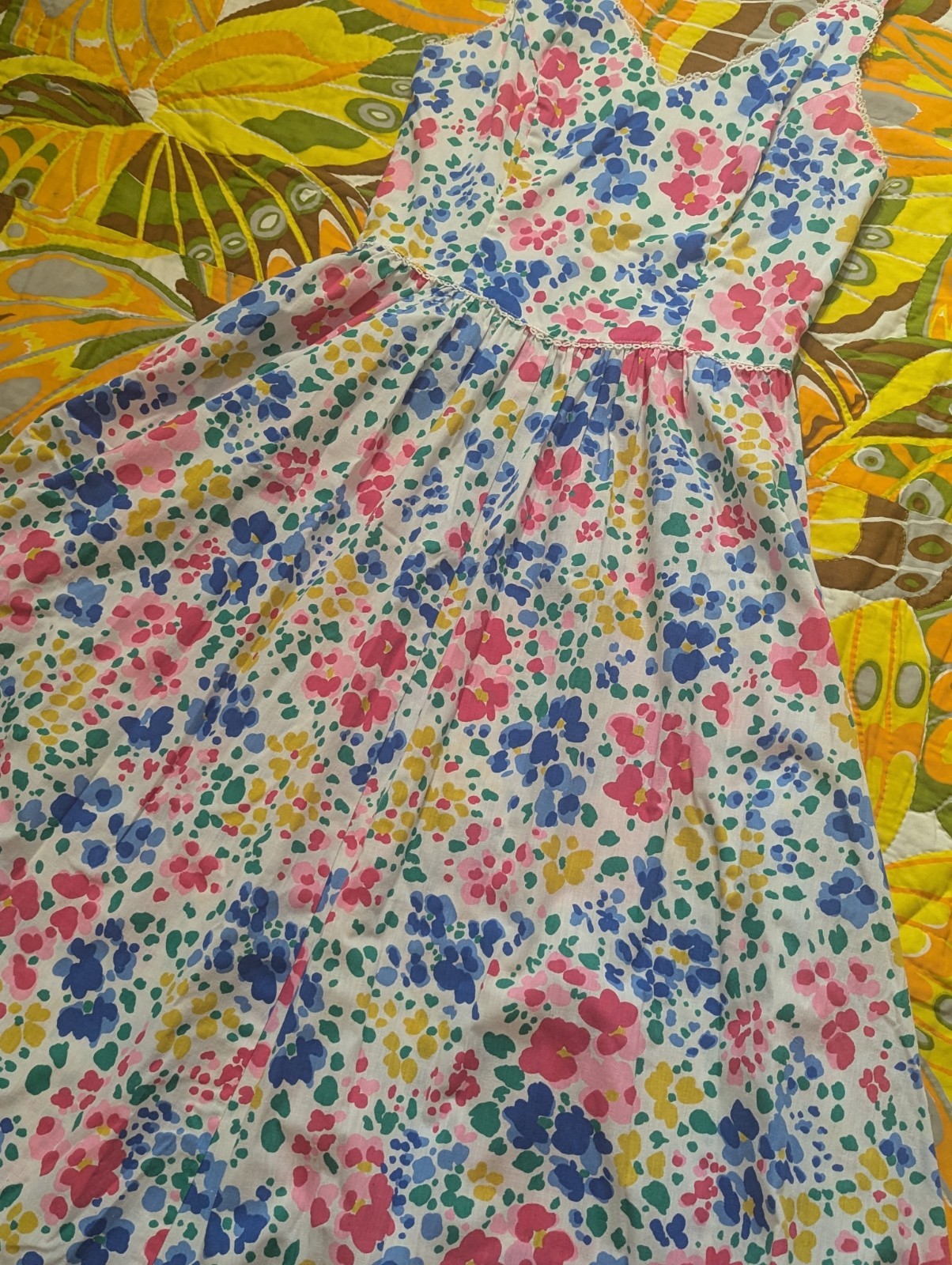 Vintage Accentuette Flower Power Dress MCM Fashion 60s 70s