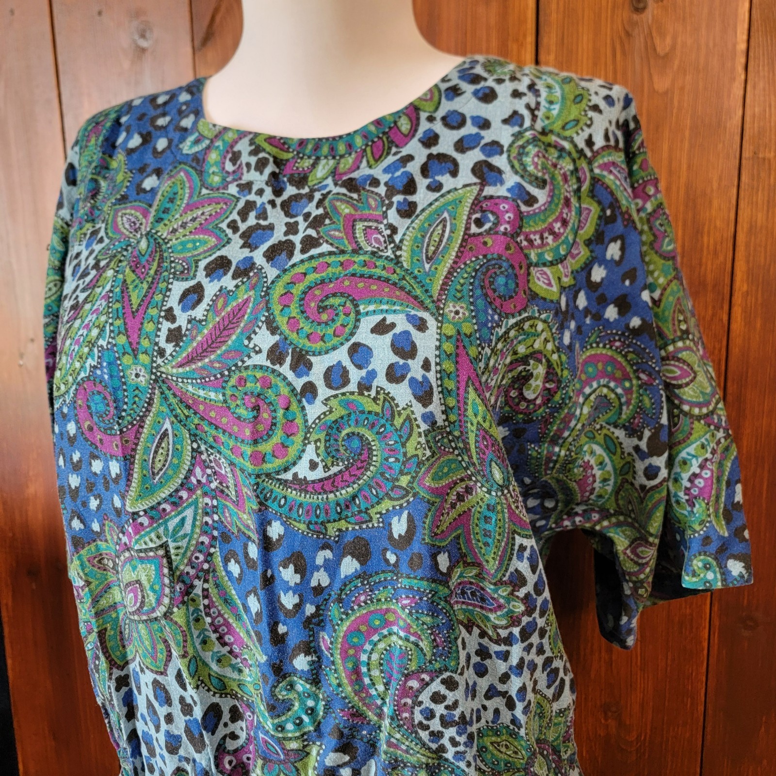 Vintage Geeky Secretary Liz Claiborne Women 12 Blue Floral Midi Dress 90s Pencil