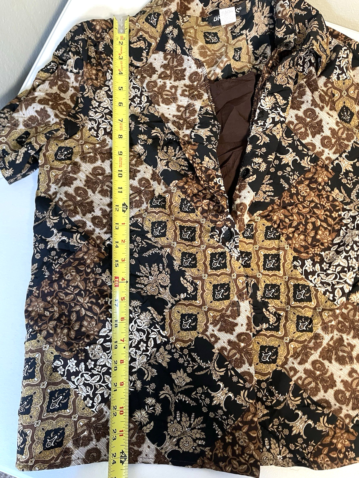 Vintage Briggs Women’s Button up Shirt Large USA Brown Layered Grunge Rave