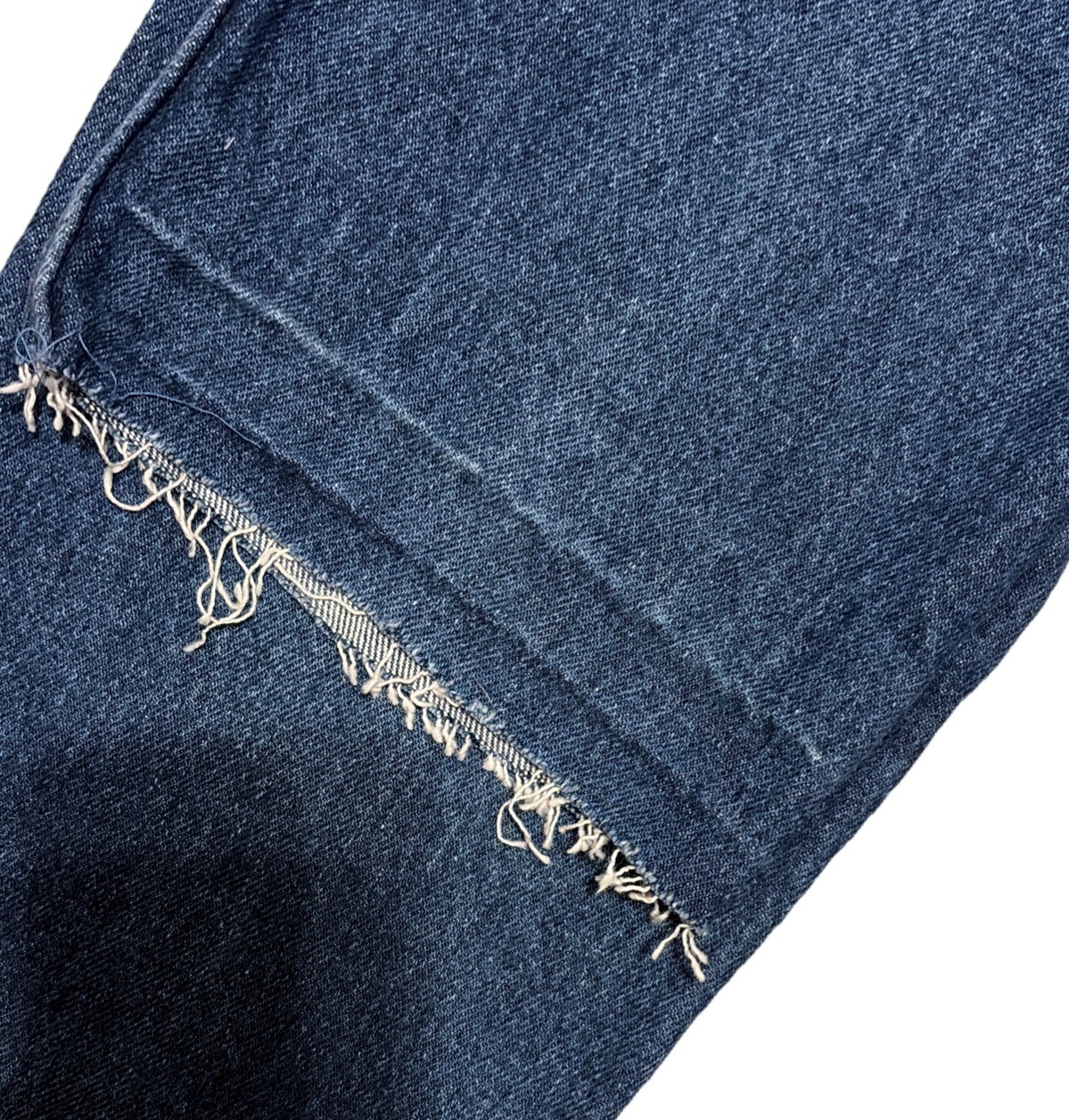 Vintage Levis 505 0217 Red Tab Blue Jeans Denim Fades Raw Hem 30×29 USA Made 80s