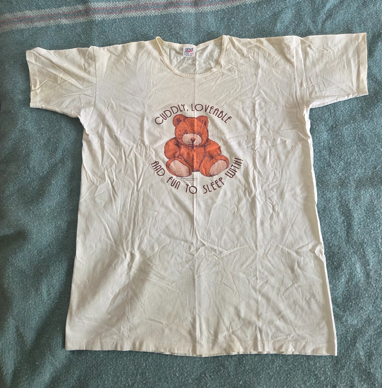 Vintage 80’s Teddy Bear Sleepwear/cotton nightgown One Size Made In USA