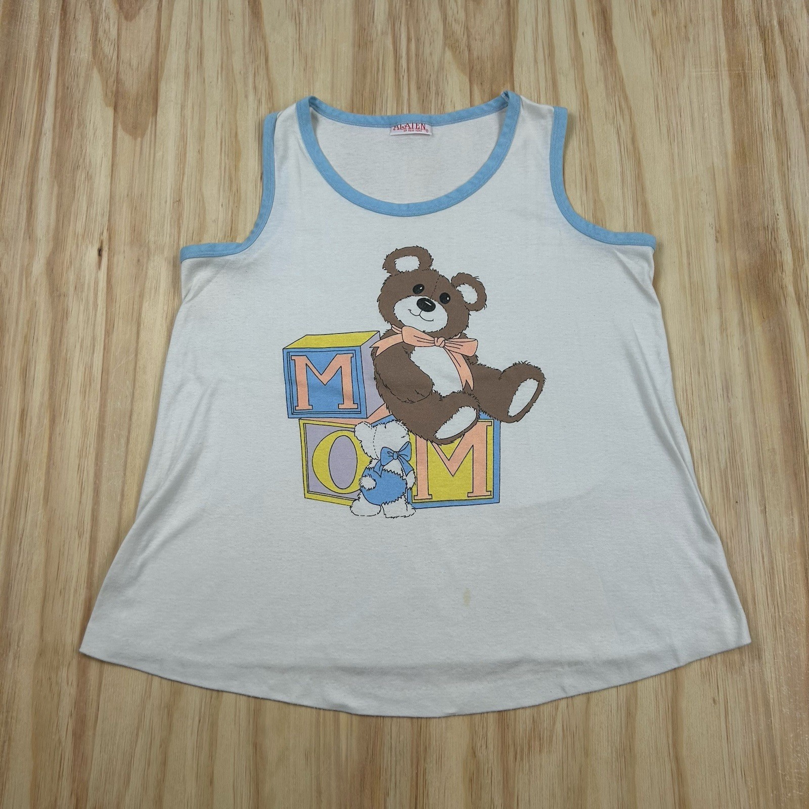 Vintage 1990s Teddy Bear Tank Top Grandma Core XL Made in USA