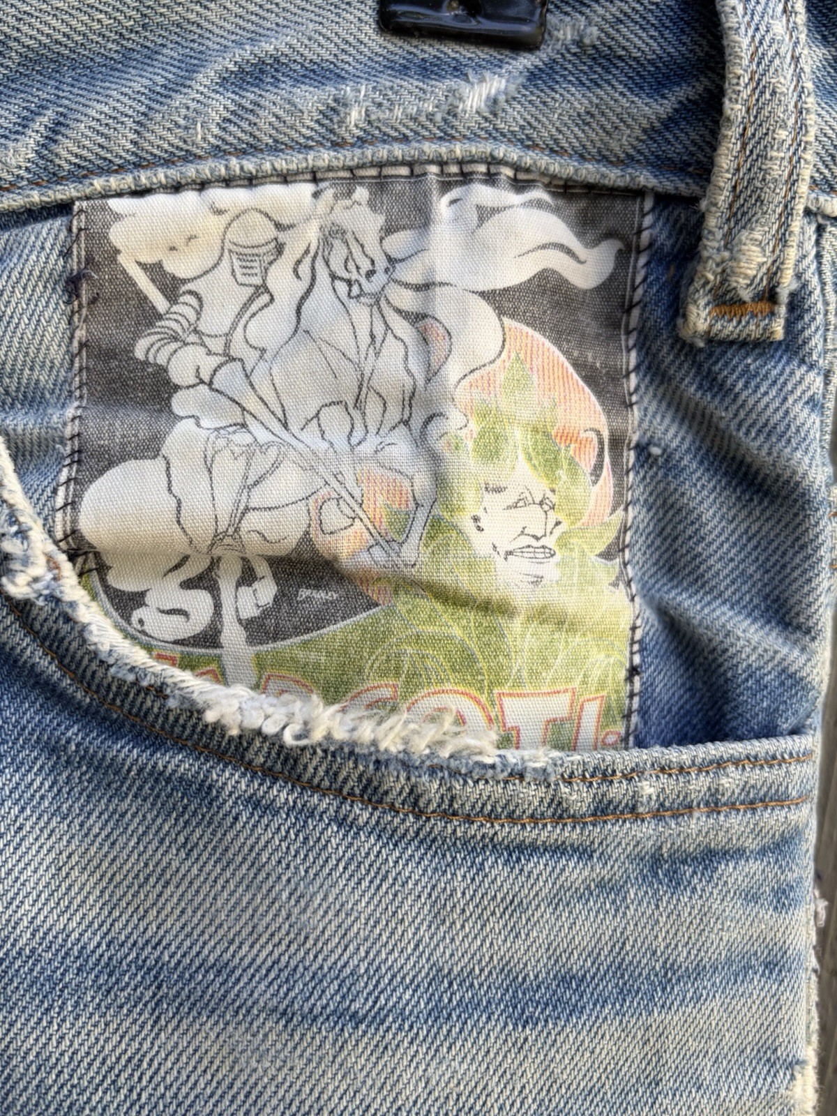 Vintage 1970s Levi Patchwork Denim Bohemian Hippie Jeans Glam Rocker 30×34