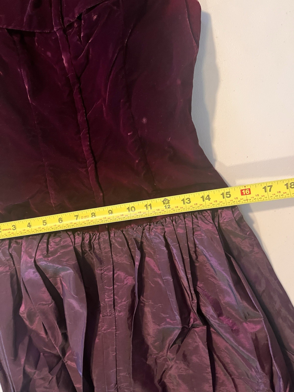 Vintage Union Made Alfred Angelo Dream Maker Purple Velvet & Nylon Dress 11/12