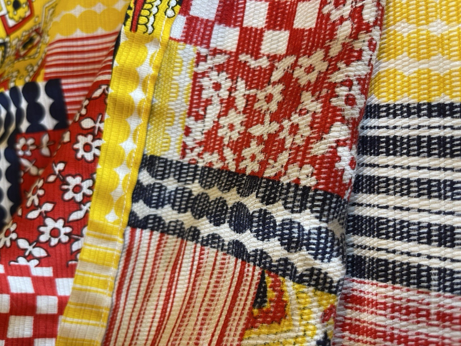Vintage Handmade Patchwork A Line Full Flair Skirt