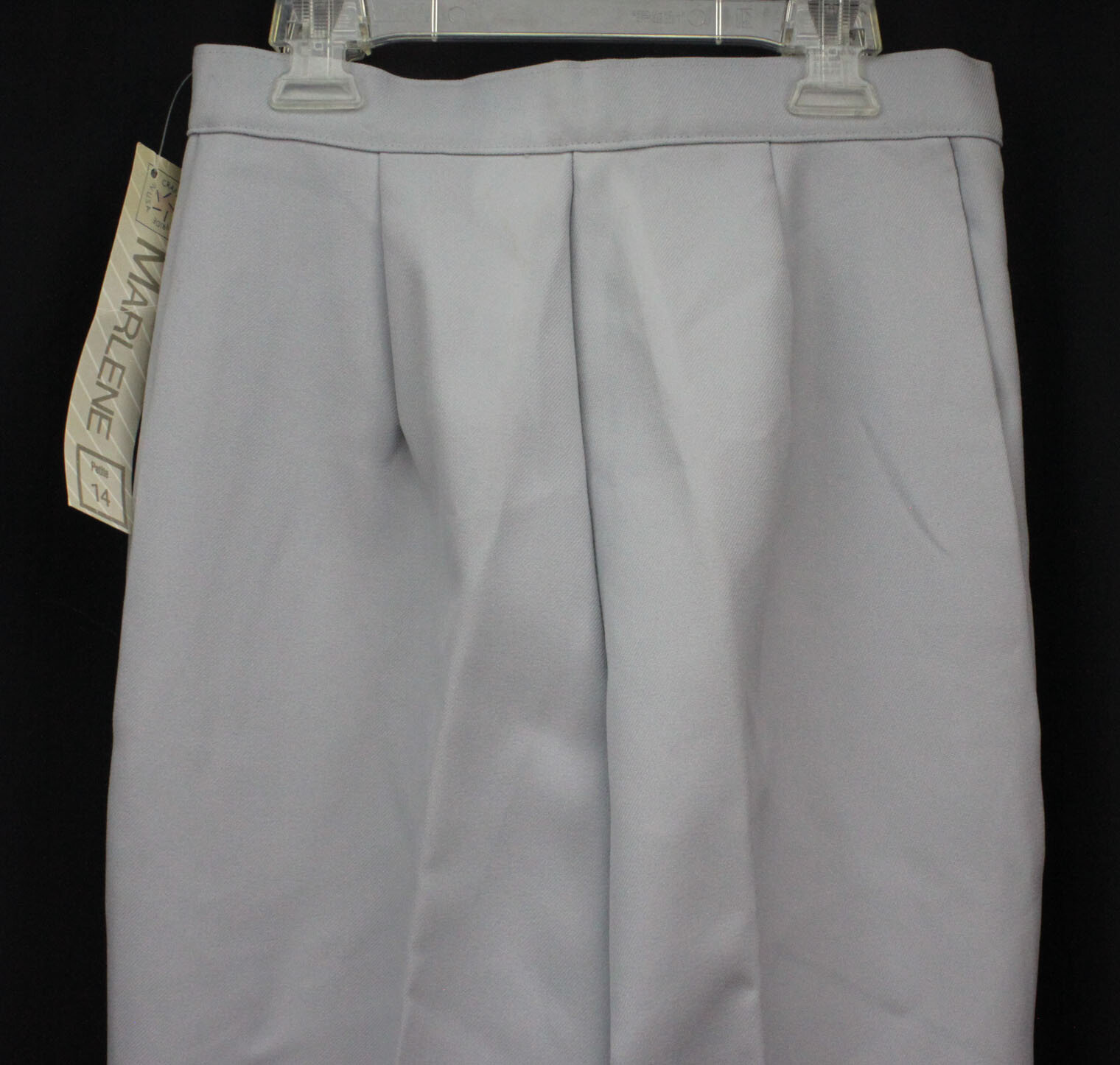 Vtg Marlene Polyester Pants Retro Urban 1960s 1970s Gray Grey New NOS Petite 14