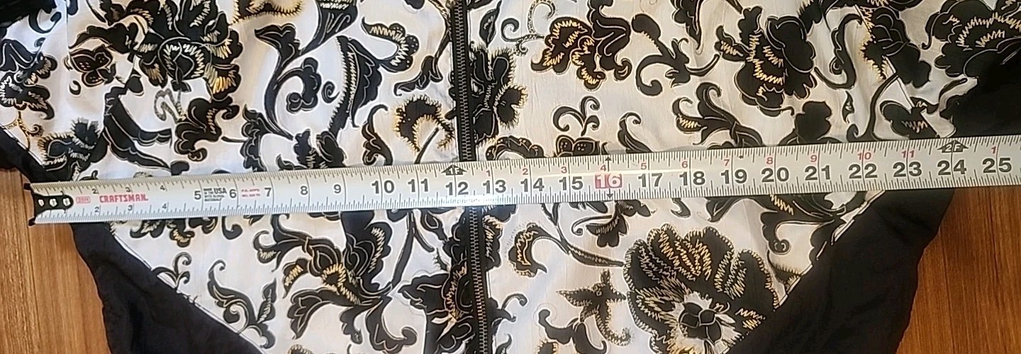 Vintage Lavon 1980-90s Tracksuit Windsuit Sz M Retro Lined Black Gold Floral