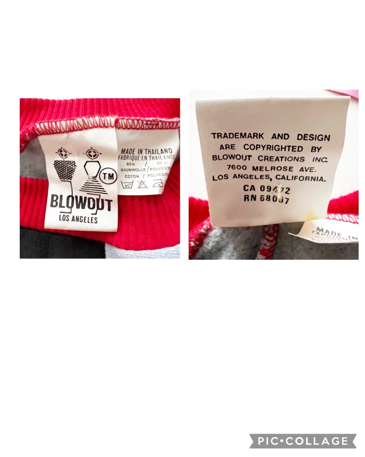 Blowout LA Vtg 90s Patchwork Colorblock Sweatshirt Pink Red Black Grey Unisex