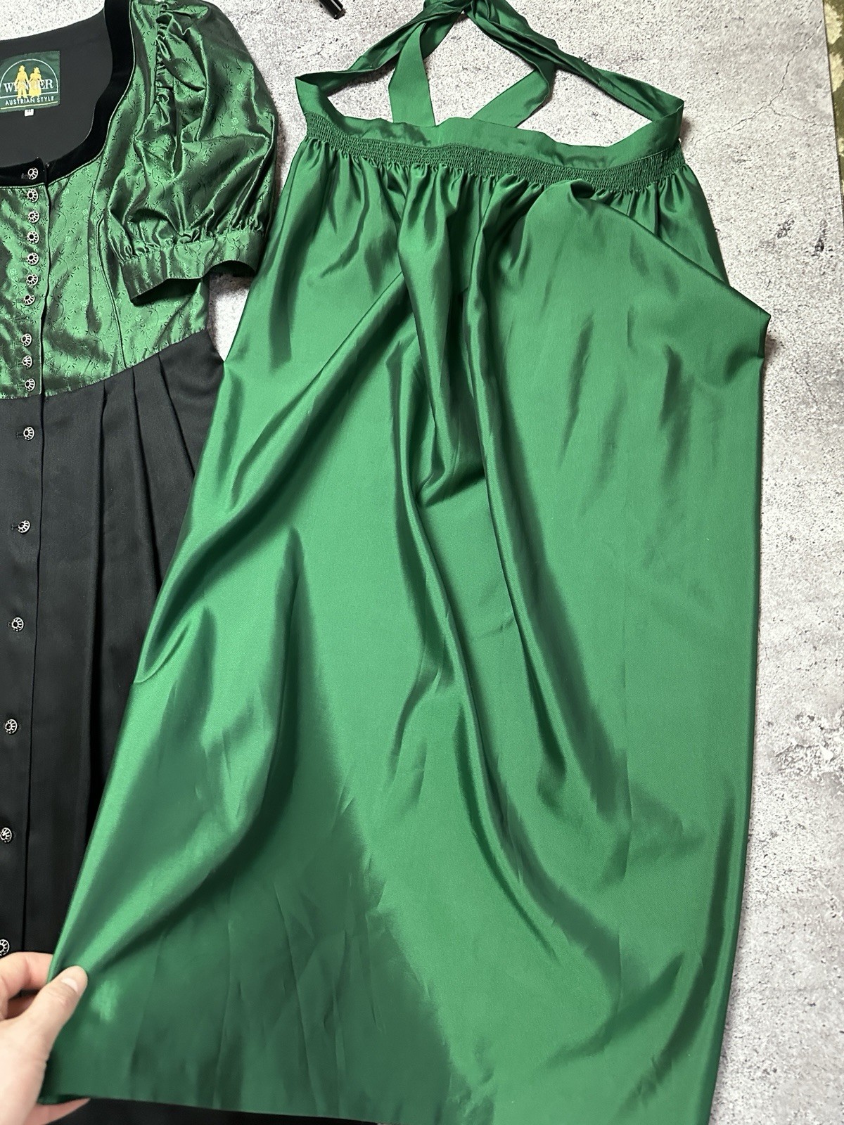 Wenger Austrian Style Trachten Austria Dress 44 Green/Black Vtg Metal Button