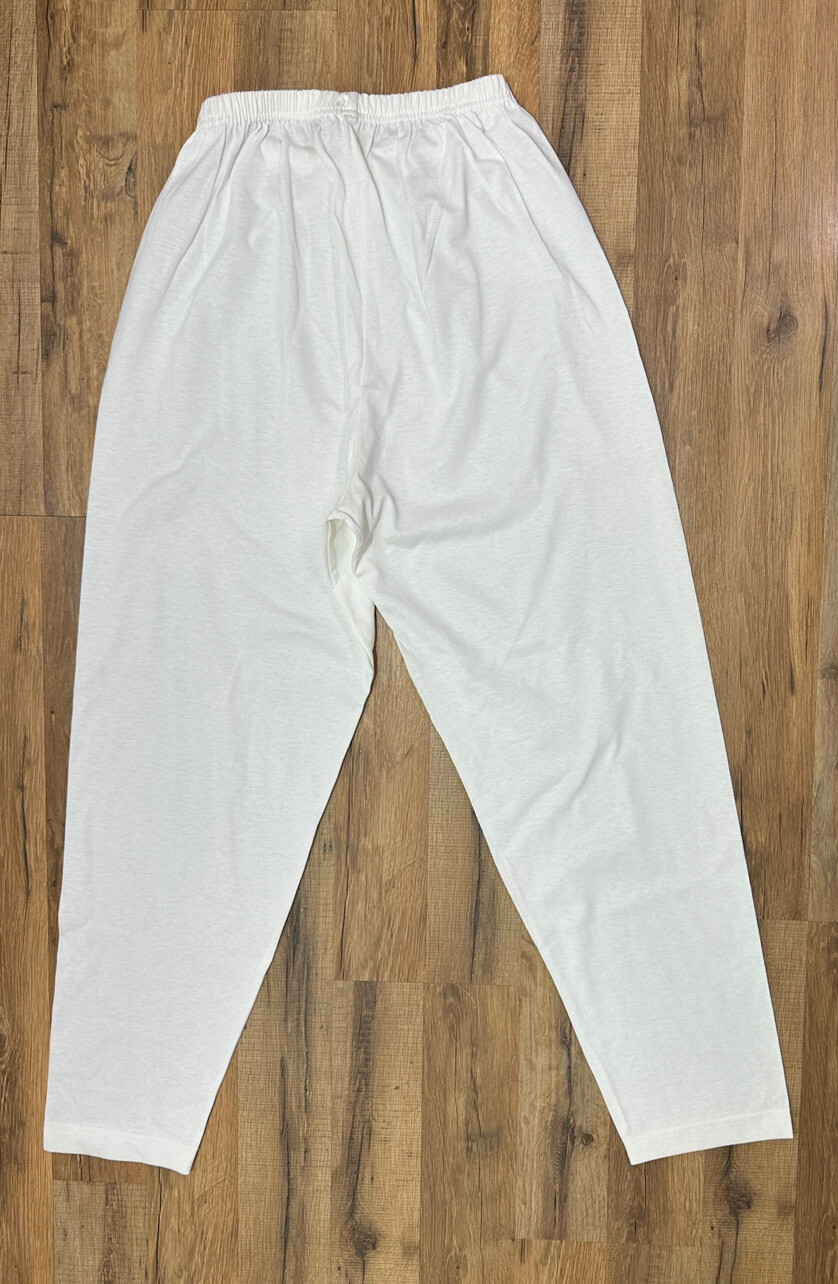 Vintage Avon Style 90’s Elastic White High Waist Cotton Blend Pants Large Comfy