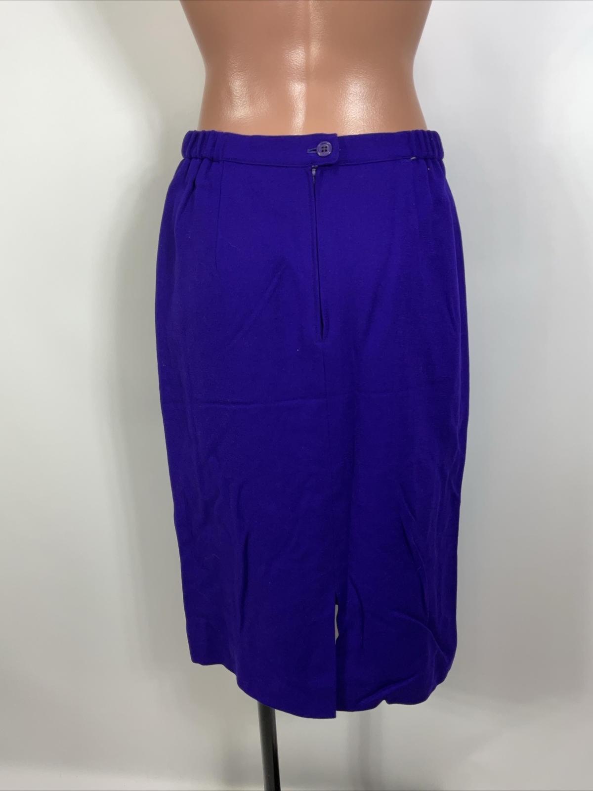 Vintage Herbert Grossman Wool Skirt Suit 2-Pc Set 6 Royal Purple Made USA
