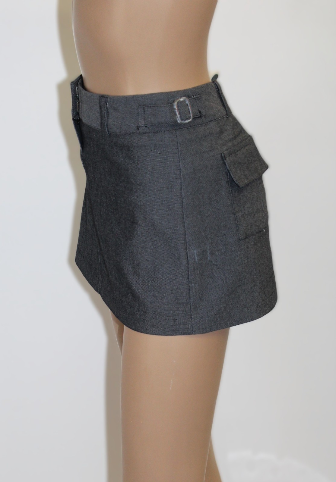 Heart Moon Star Vintage Grey Mini Skirt w Suit-like Appearance Size 2