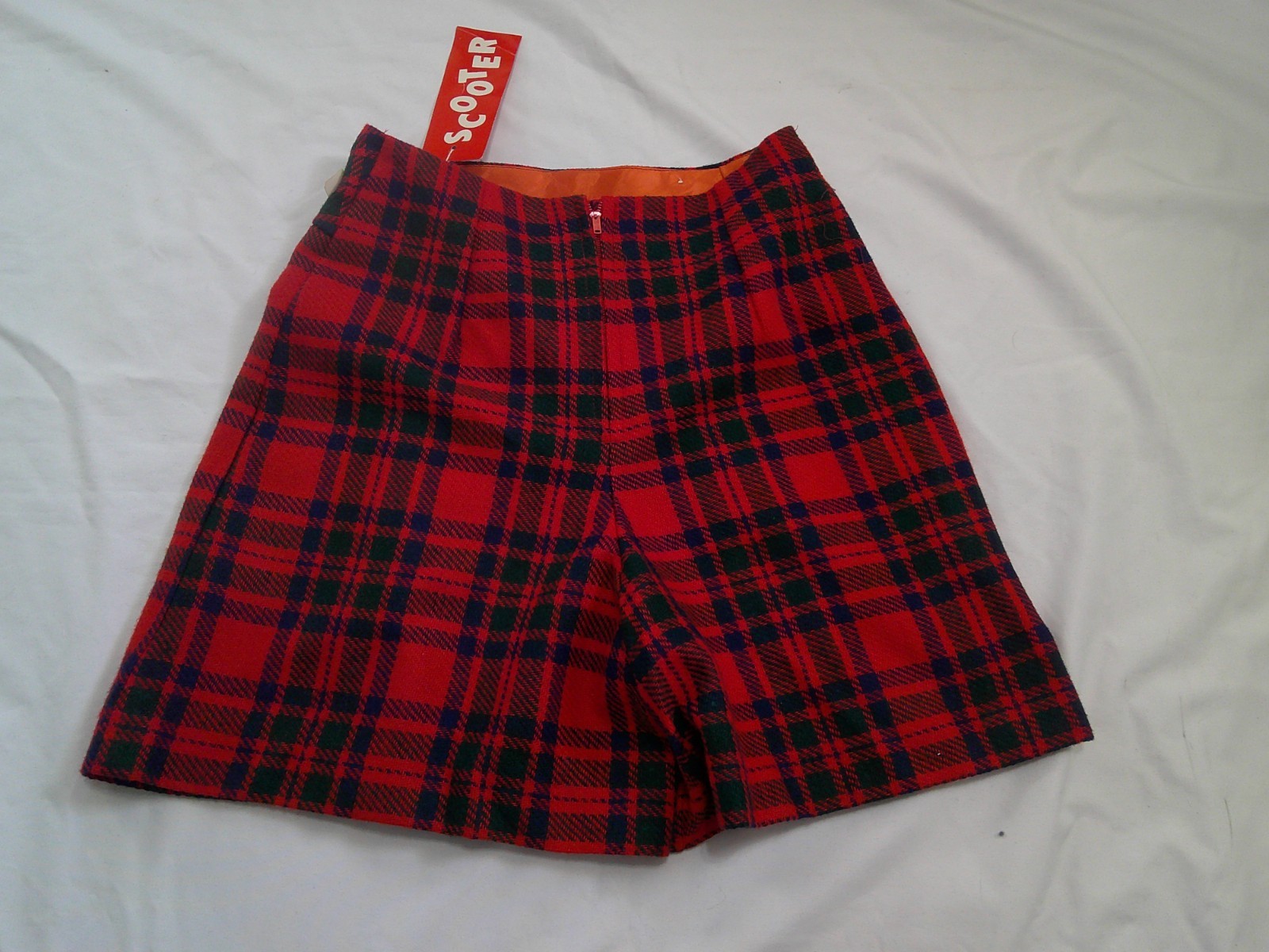 Vtg 60’s/70’s MOD Red/Black Plaid Mini SCOOTER Skort Skirt Women’s S NWT NOS