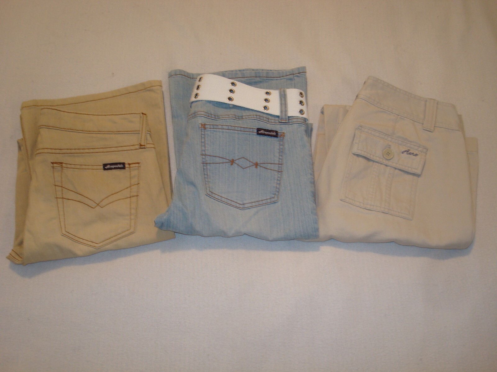 3 PAIR OF VINTAGE LATE 1980’S AEROPOSTALE JUNIOR WOMENS PANTS FLARE CUT