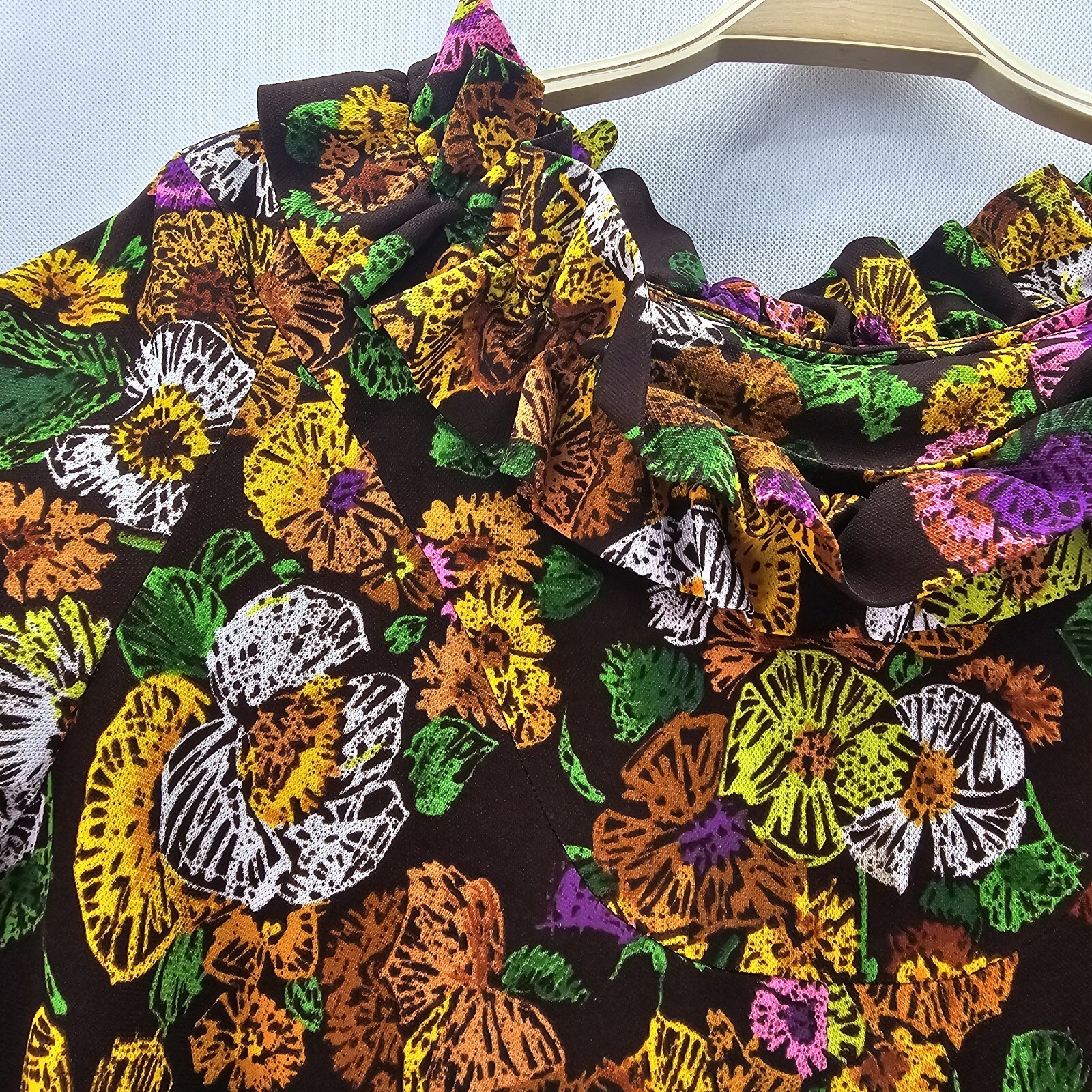 Pre – Vintage Handmade Women Chest Size 48 Inches Multicolor Floral Tent Dress