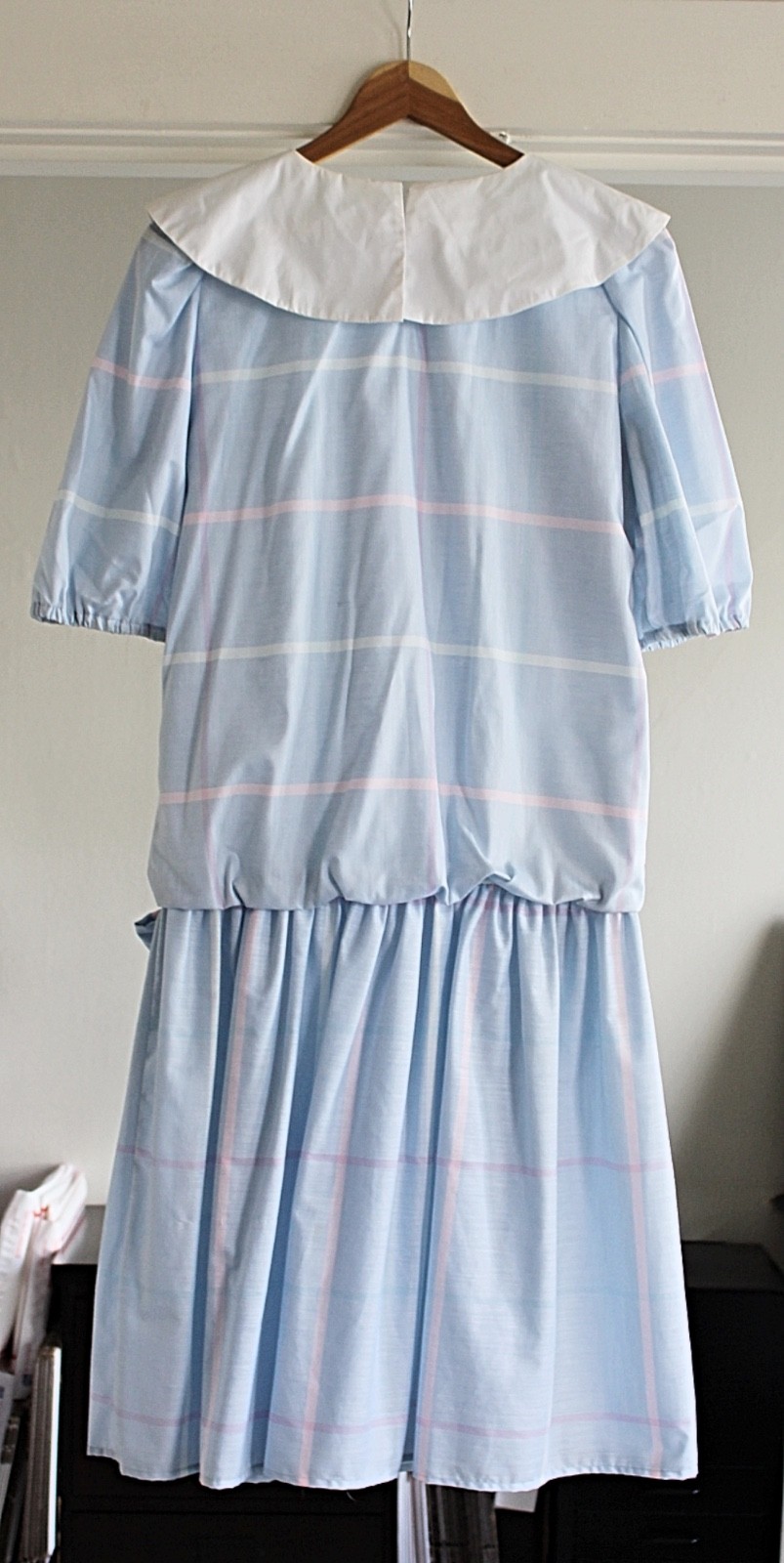 Vintage 80s You Babes II Fritzi – Mission Collar, Drop Waist Dress- Excellent, 9