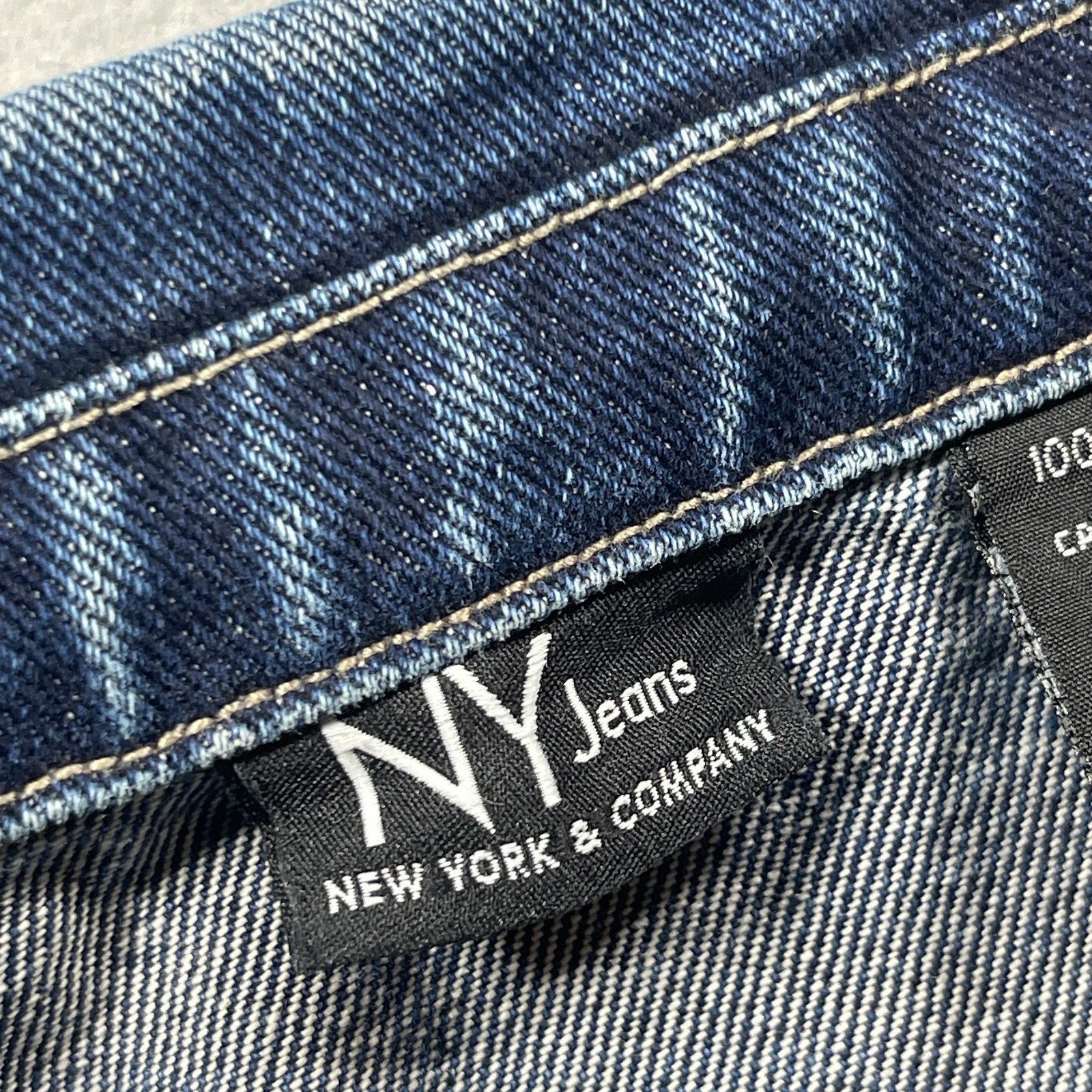 NY Jeans New York Company Jacket Women Large Trucker Denim Dark Blue Wash VTG